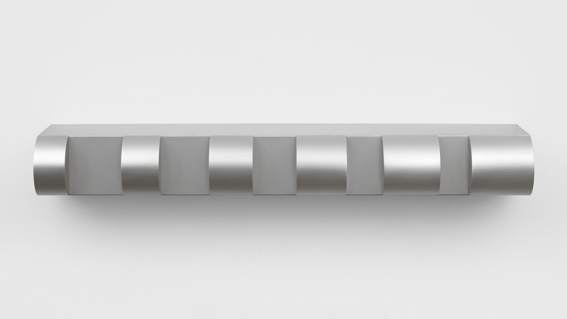 An untitled aluminum work by Donald Judd, dated 1985.