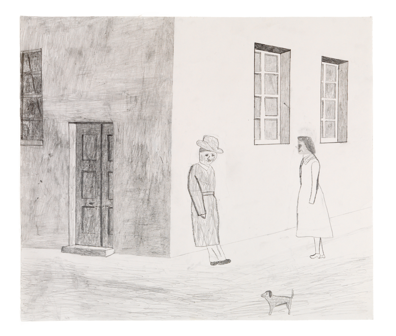 A drawing by Jockum Nordstrom, titled Gathörn/The street corner, dated 2019
