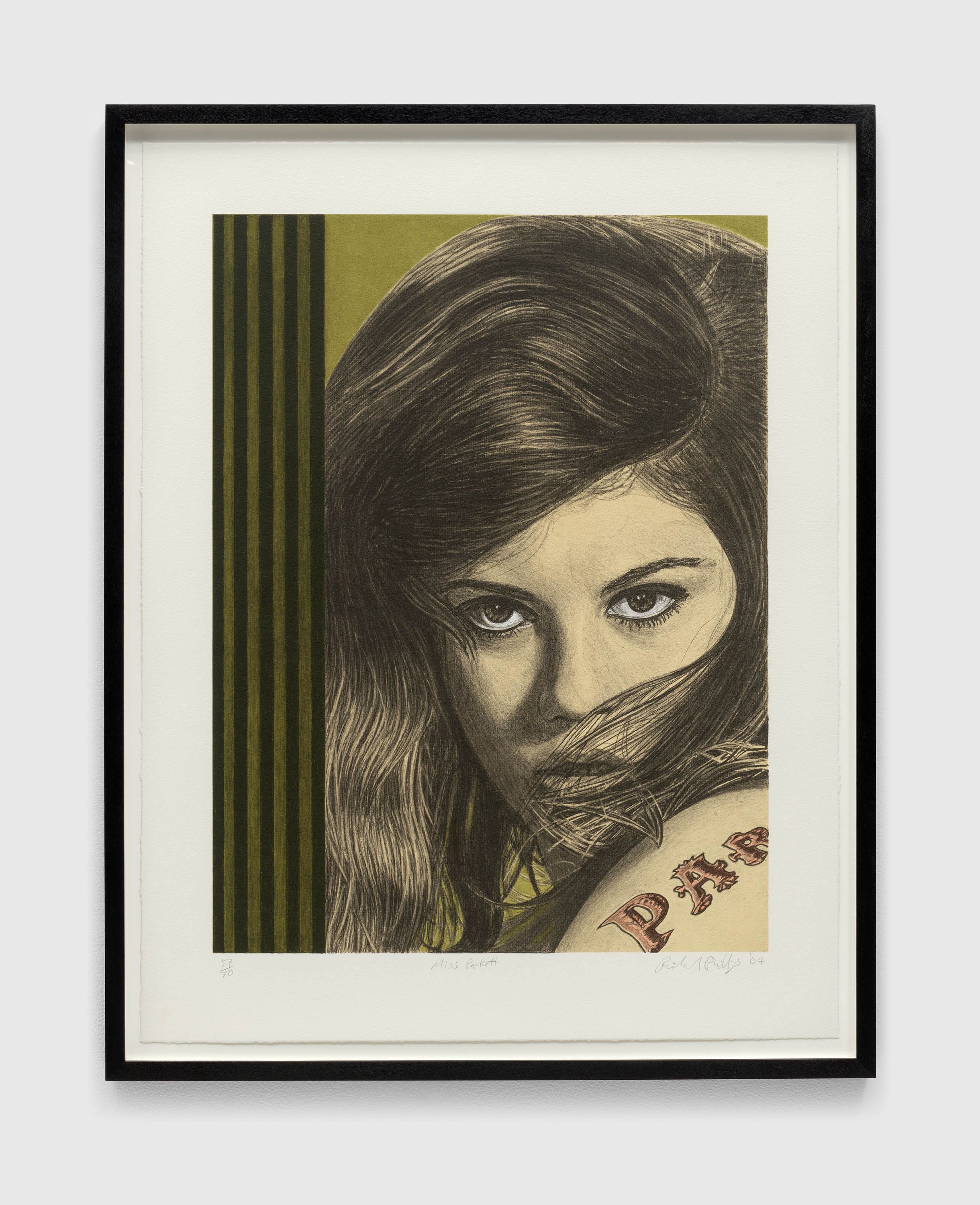 A print by Richard Phillips, titled Miss Parkett, dated 2004.