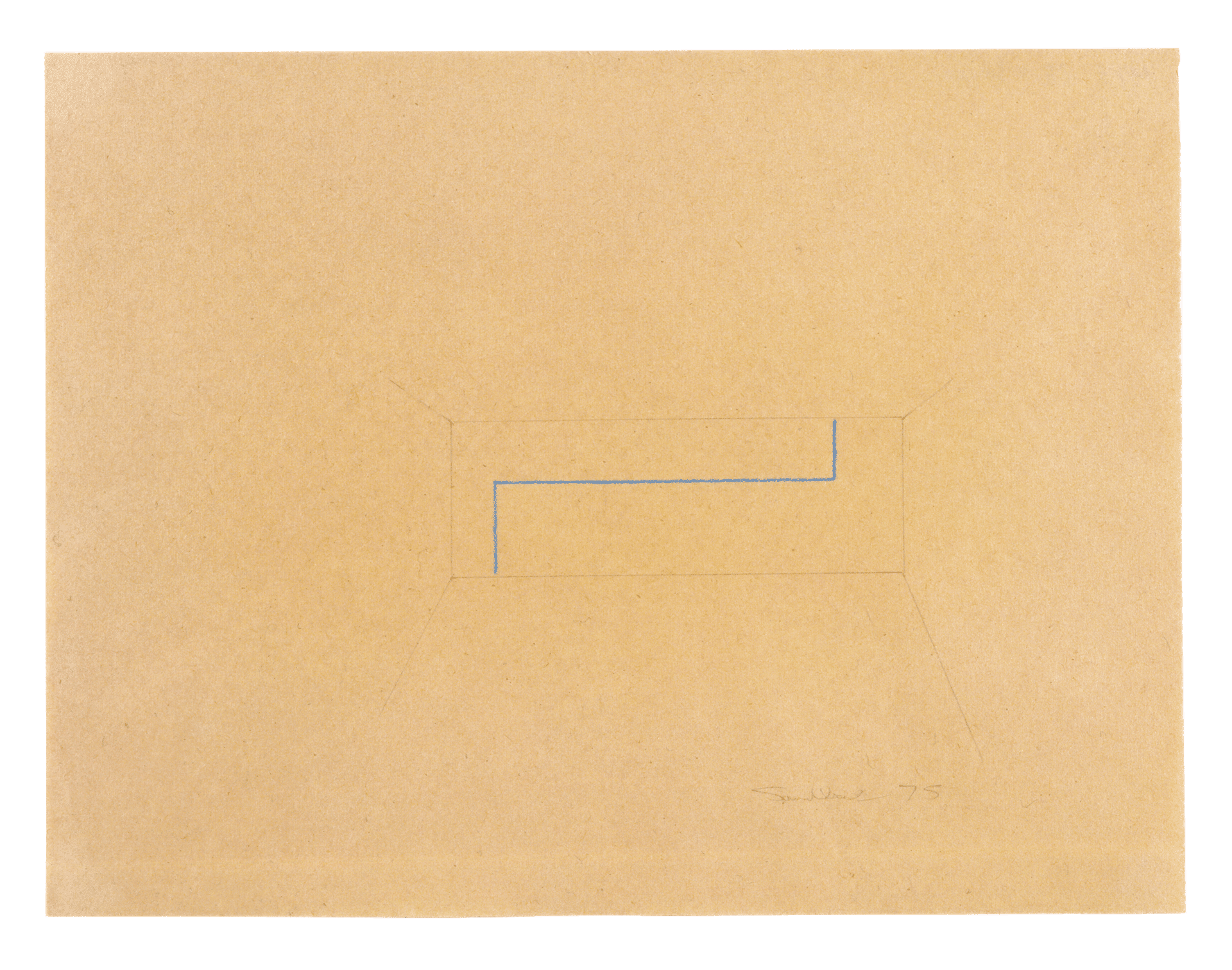 An untitled drawing by Fred Sandback, dated 1975. 