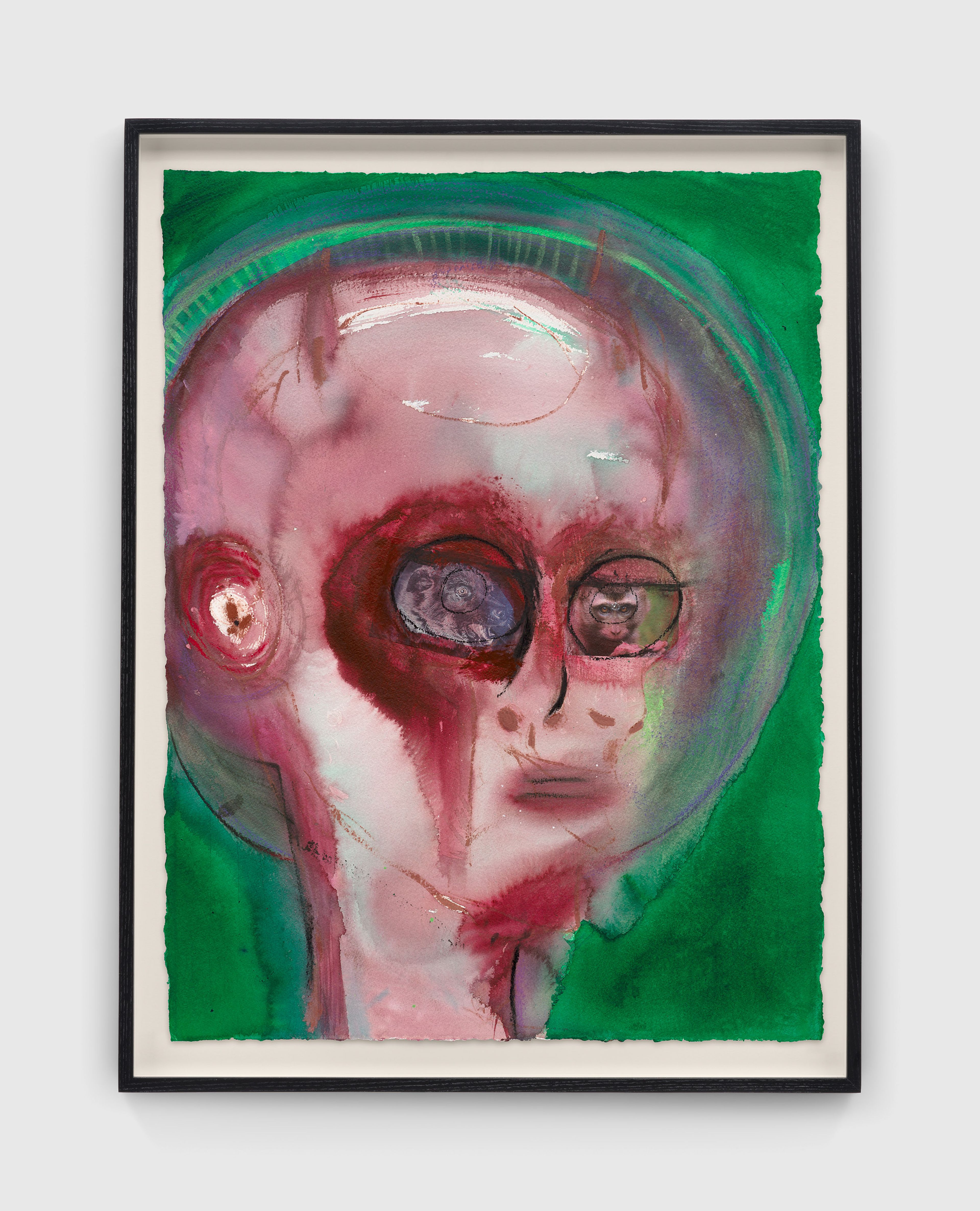 An untitled work on paper by Huma Bhabha, dated 2025.
