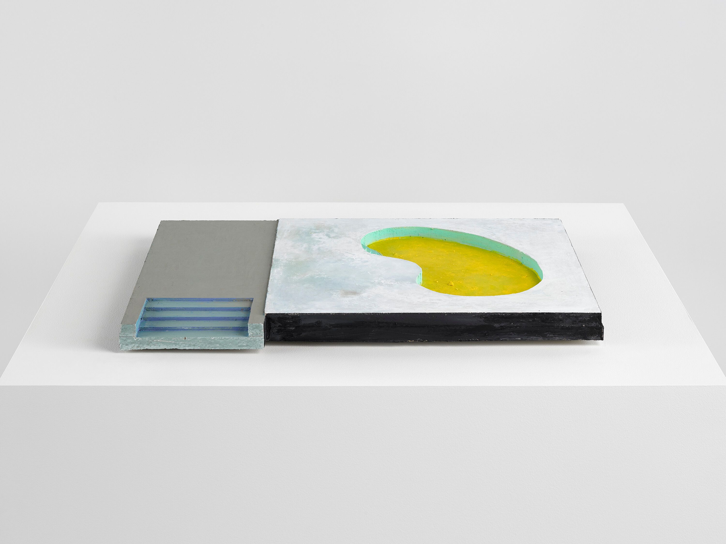 An oil stick on concrete artwork by Harold Ancart, titled Untitled, dated 2021.