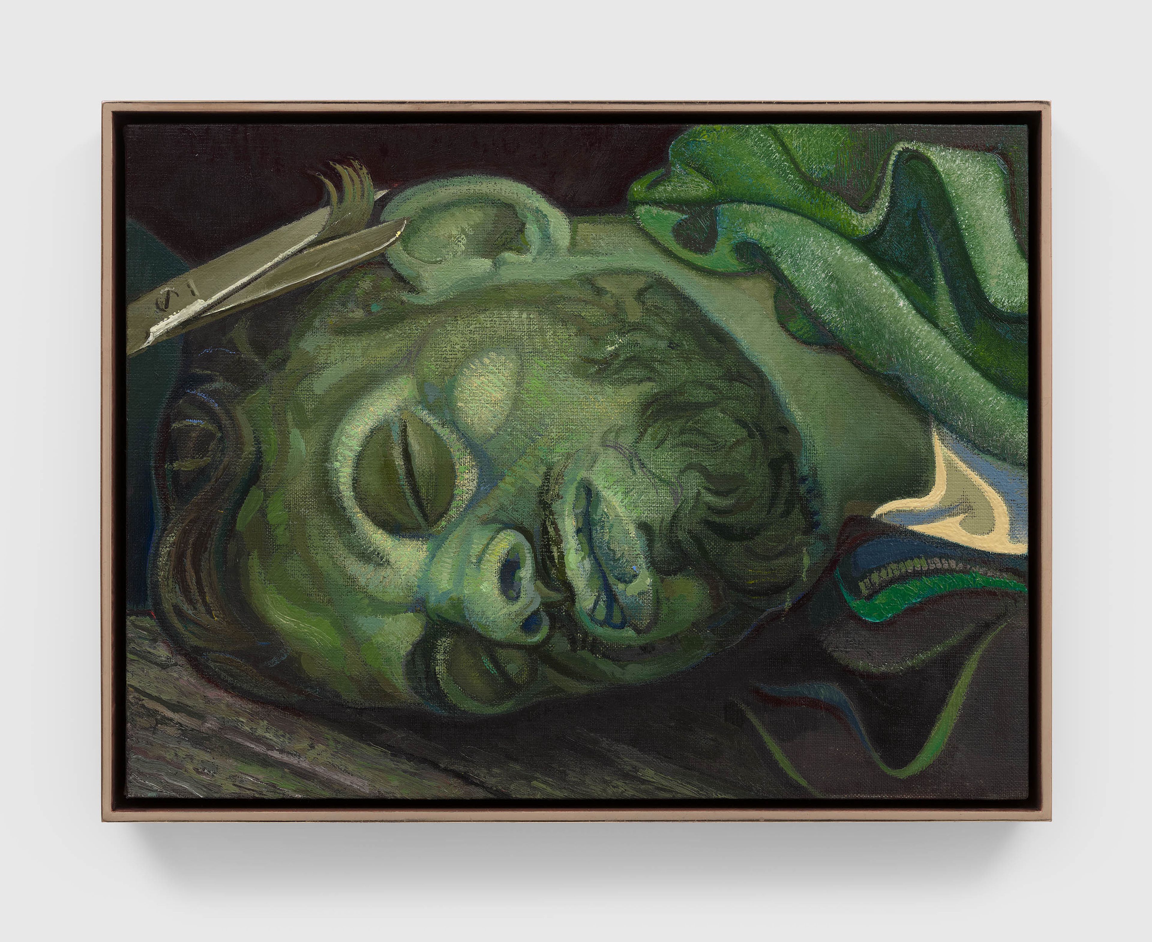 A painting by Victor Man, titled Ladro Dormente, dated 2024.