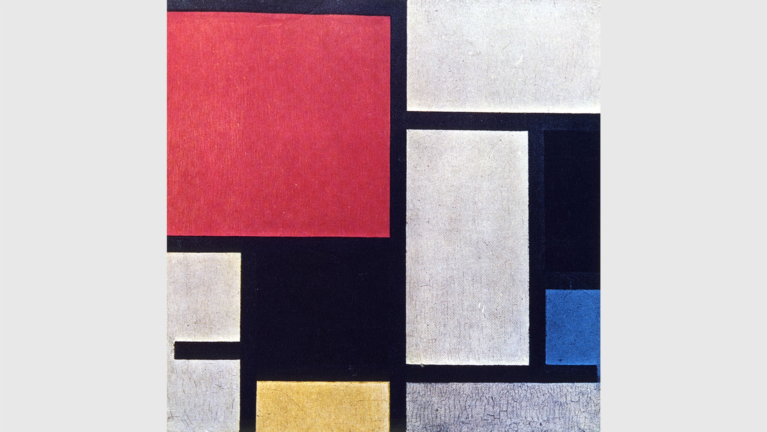 A work by Sherrie Levine, titled After Piet Mondrian: 1–16, dated 1983.