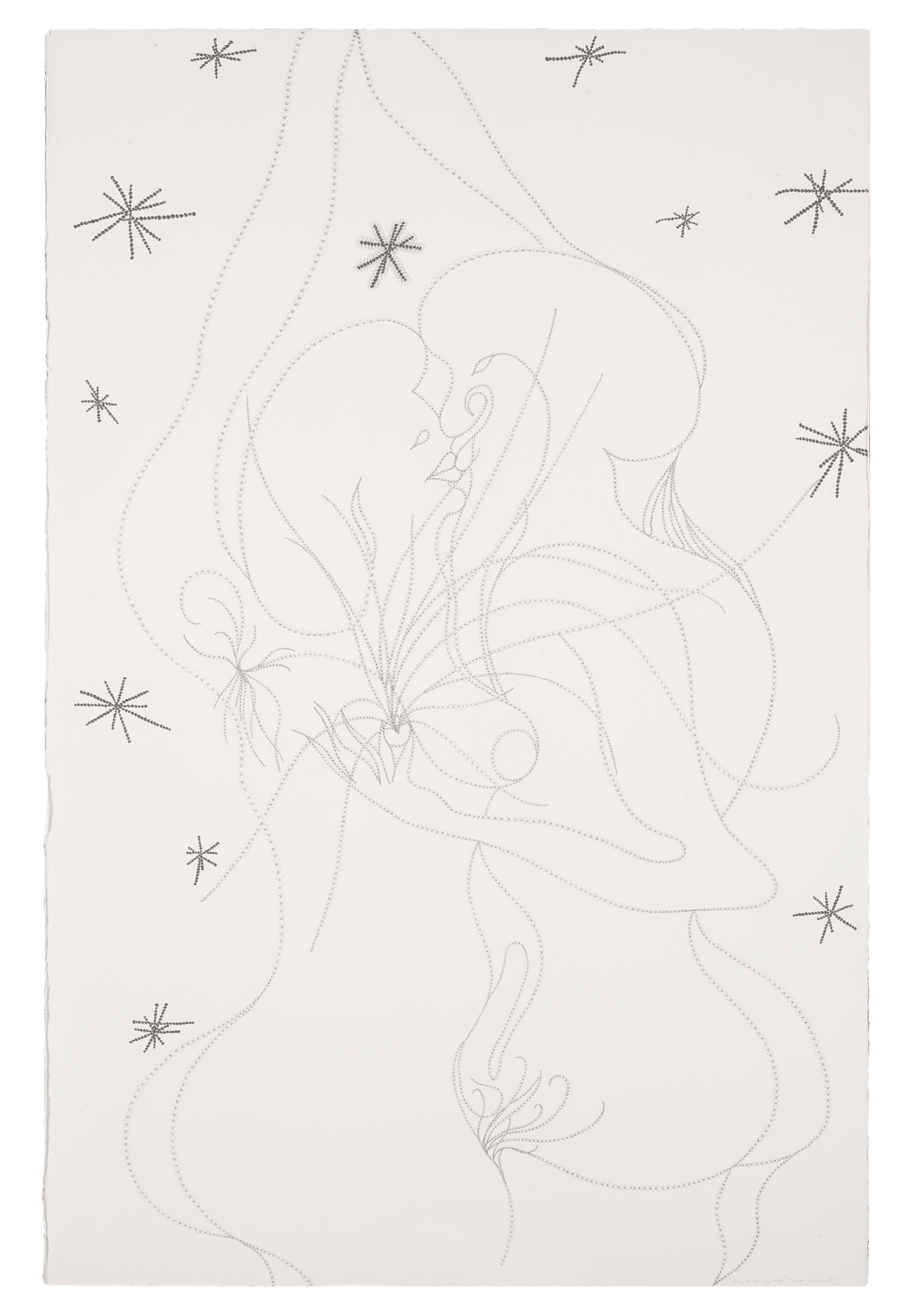 A drawing by Chris Ofili, titled Black Milky Way, dated 2007.