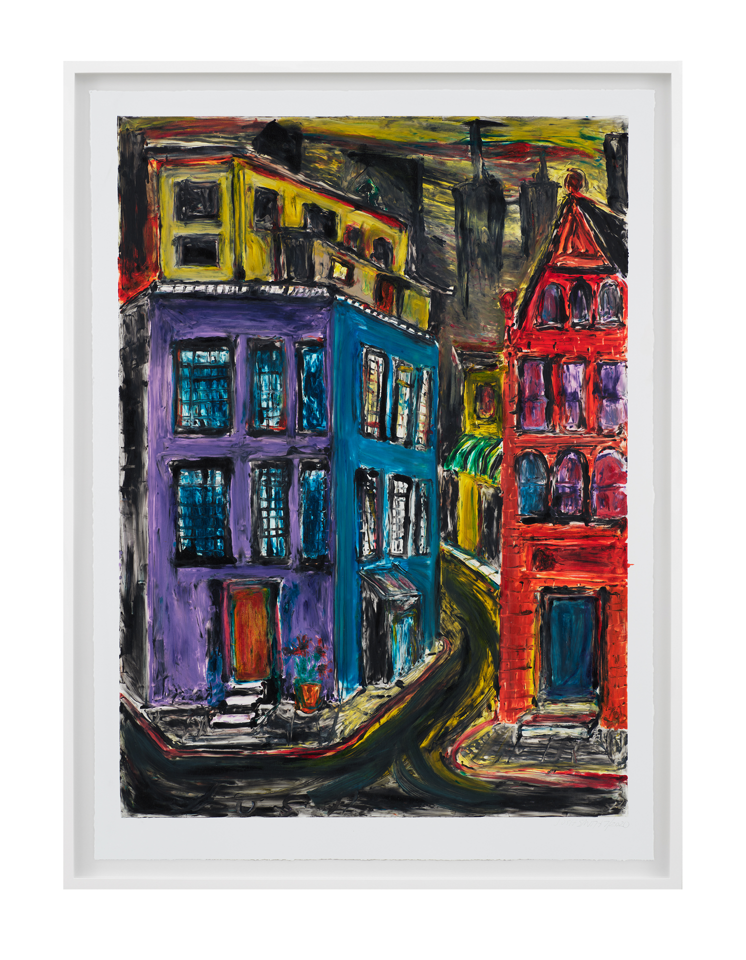 An untitled monotype by Josh Smith, dated 2020.