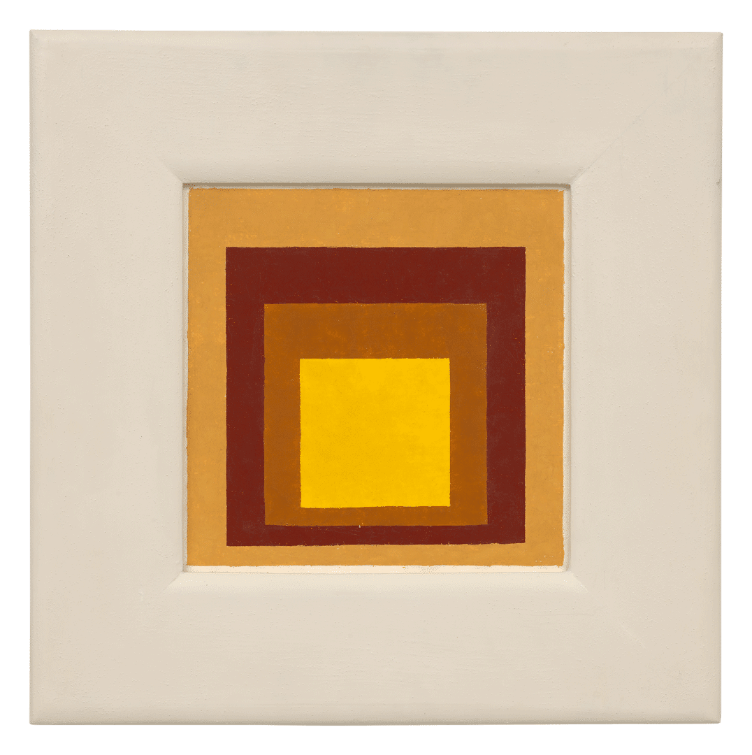 An oil and casein painting on Masonite by Josef Albers, titled Study for Homage to the Square, dated 1954.