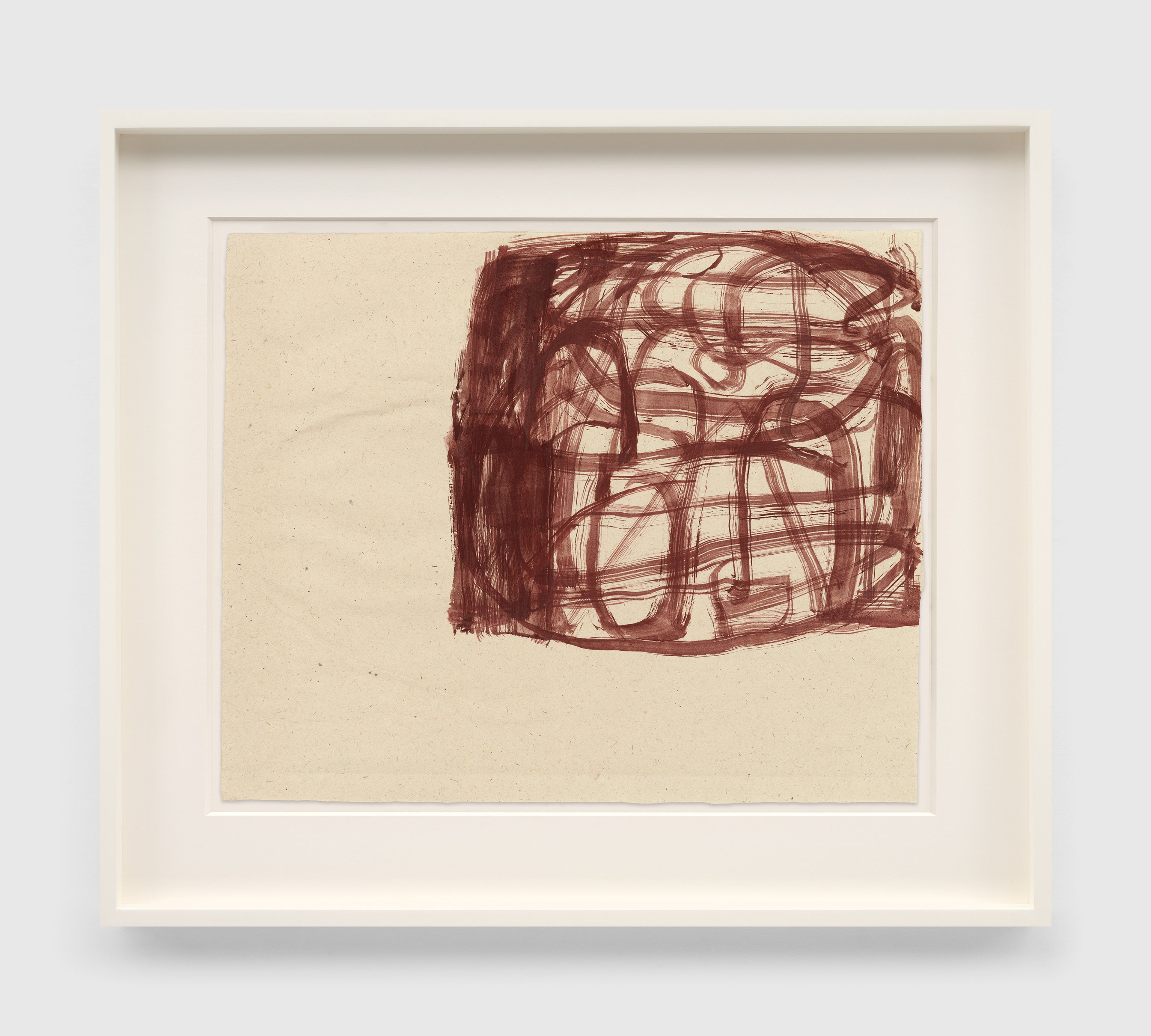 A work on paper by Suzan Frecon, titled stroke field, dated 2022.