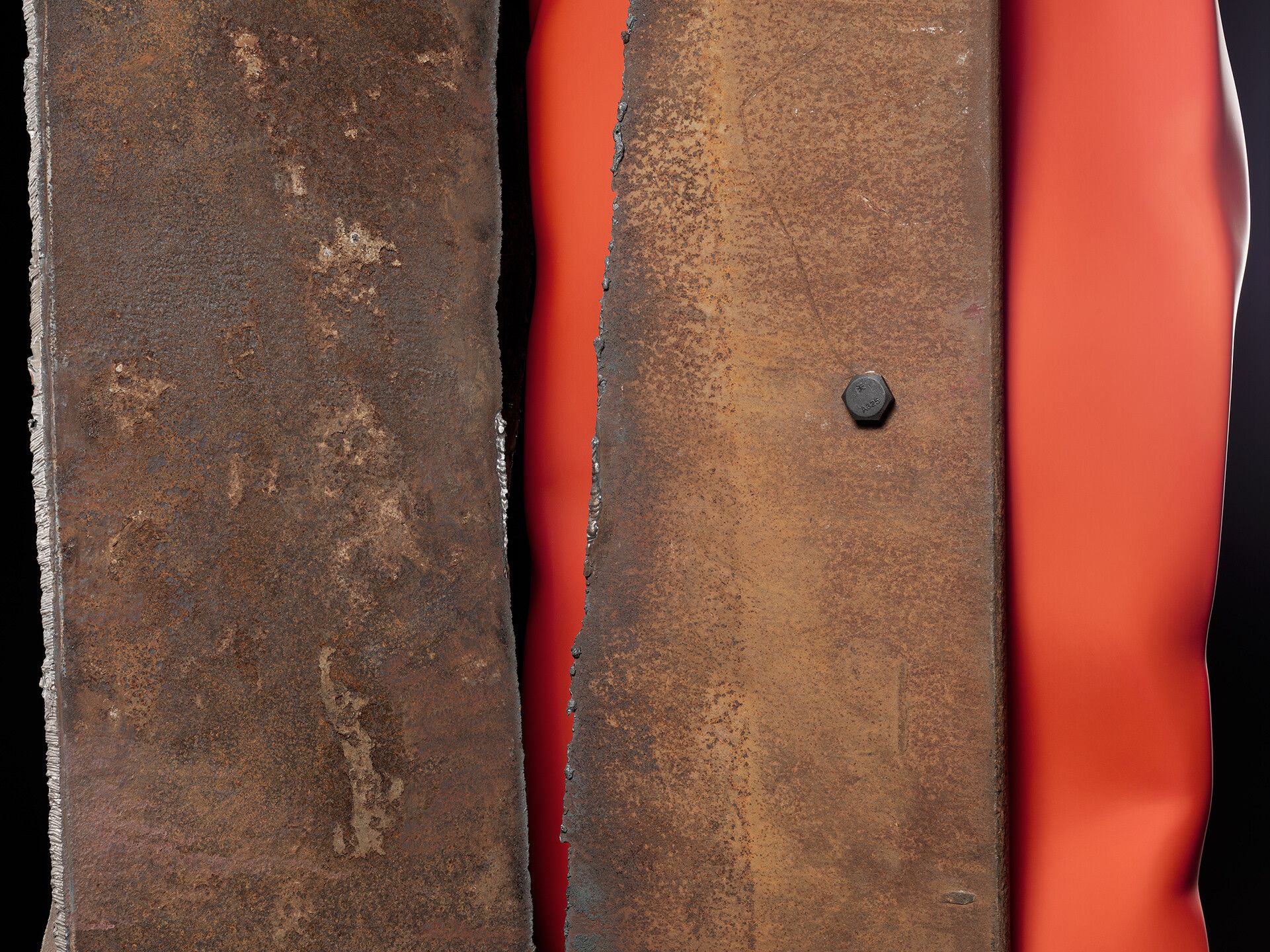 A steel, stainless steel, and urethane paint by Carol Bove, titled Chimes at Midnight IV, dated 2021.