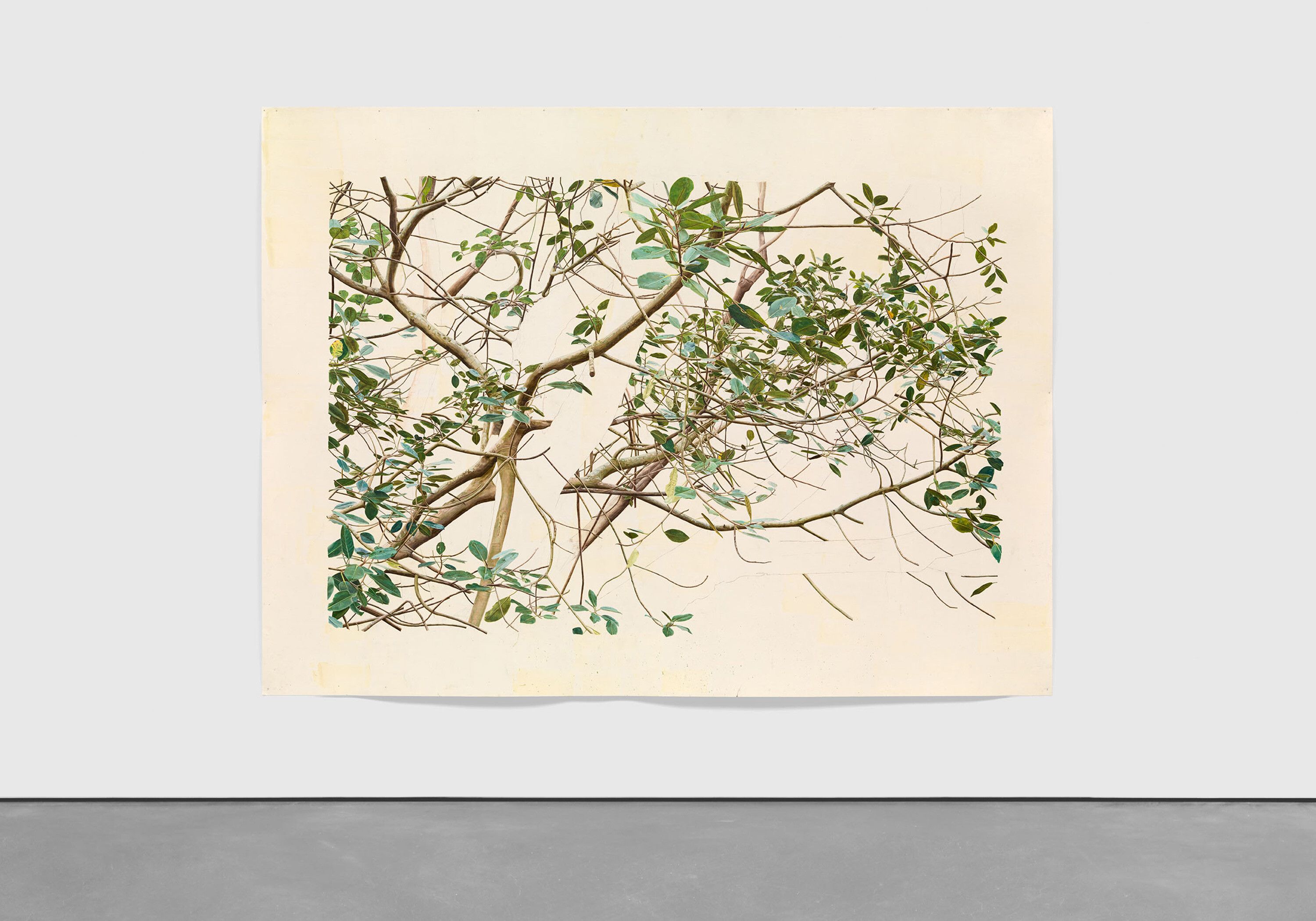 An untitled work on paper by Toba Khedoori, dated 2019.