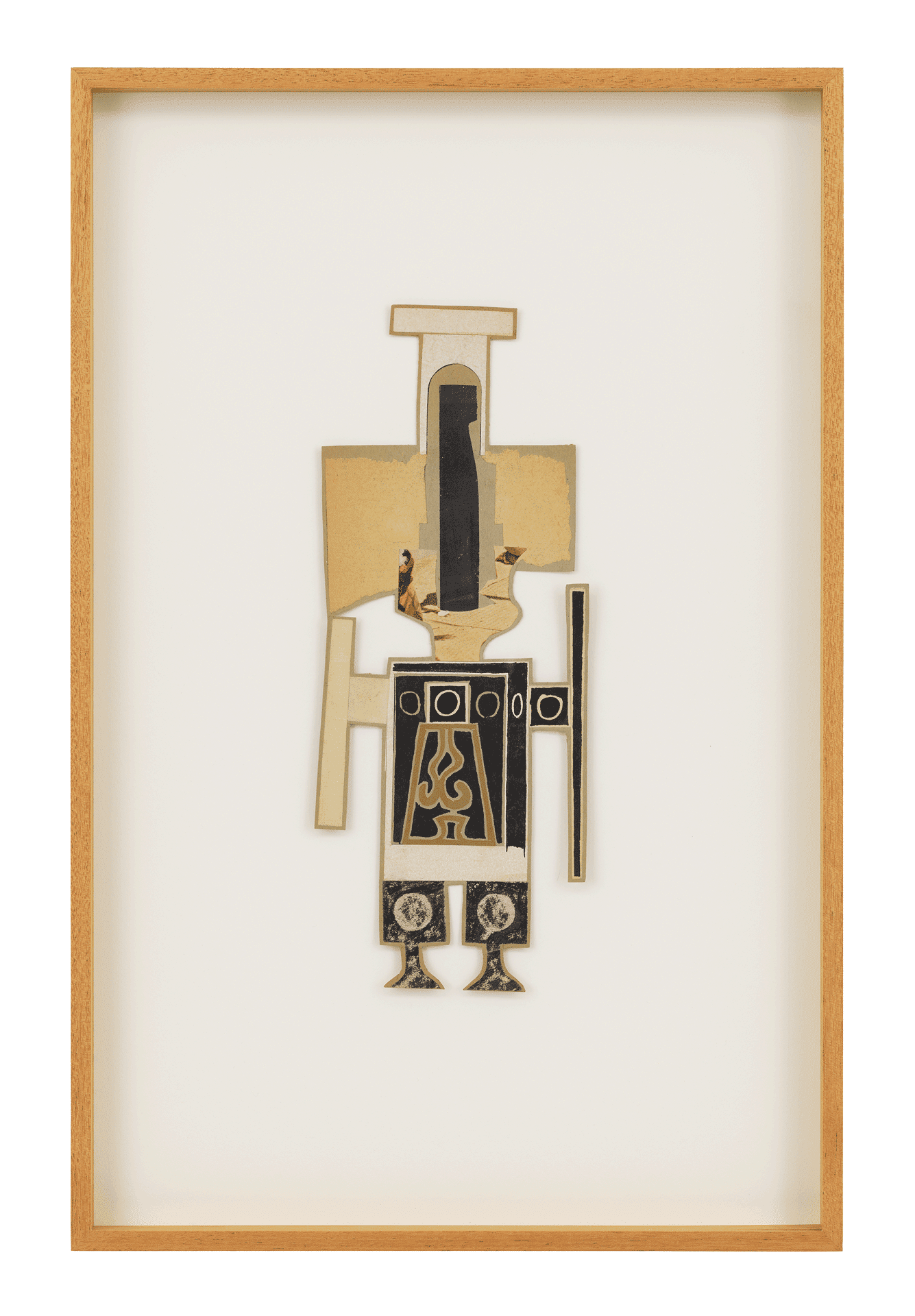 A framed drawing by Ray Johnson, titled Untitled (Motico, Cowboy Two), dated 1955.