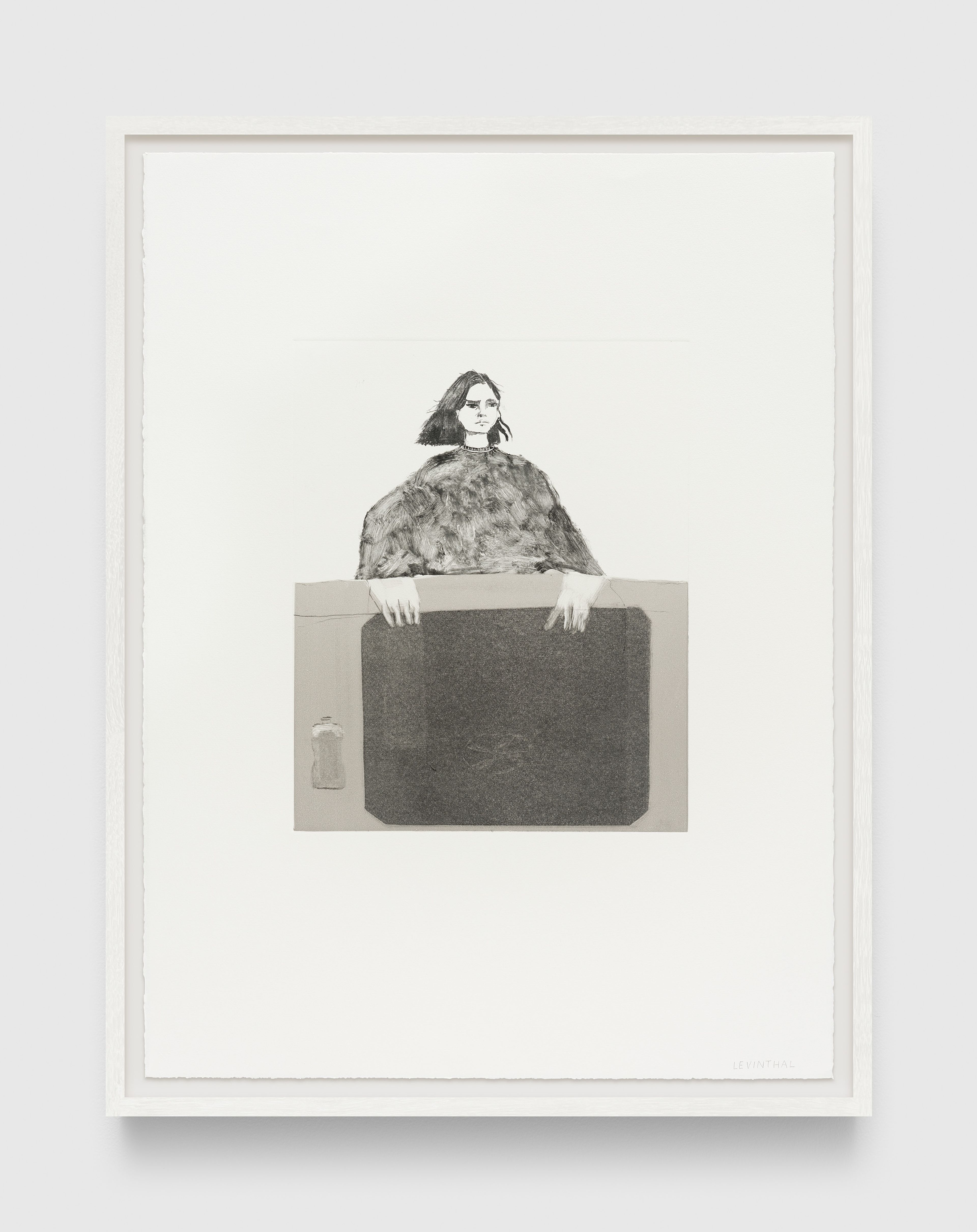 A print by Aubrey Levinthal, titled Glove Hands with Sink, dated 2025.