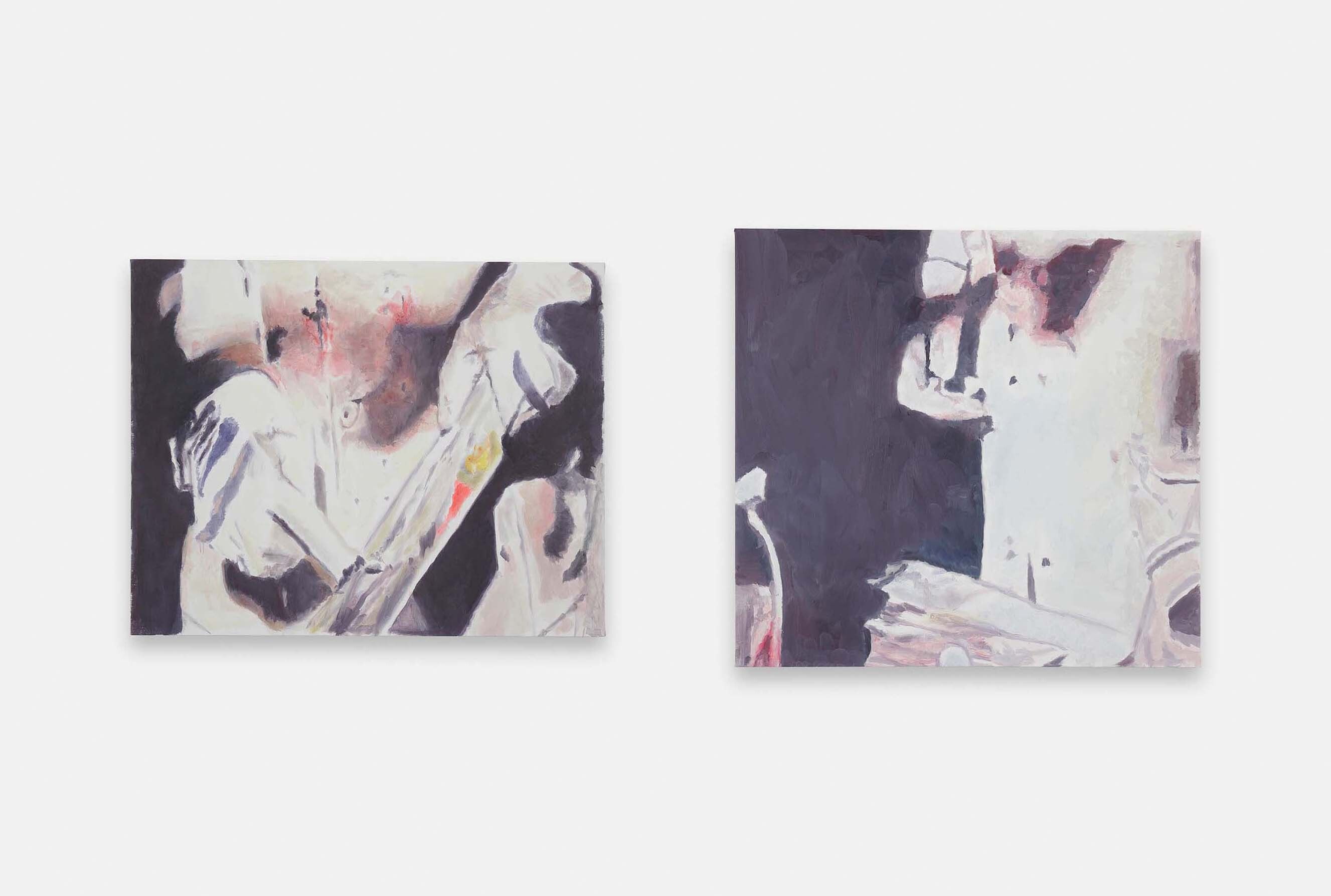 An oil on canvas painting by Luc Tuymans, titled Gloves, dated 2021.