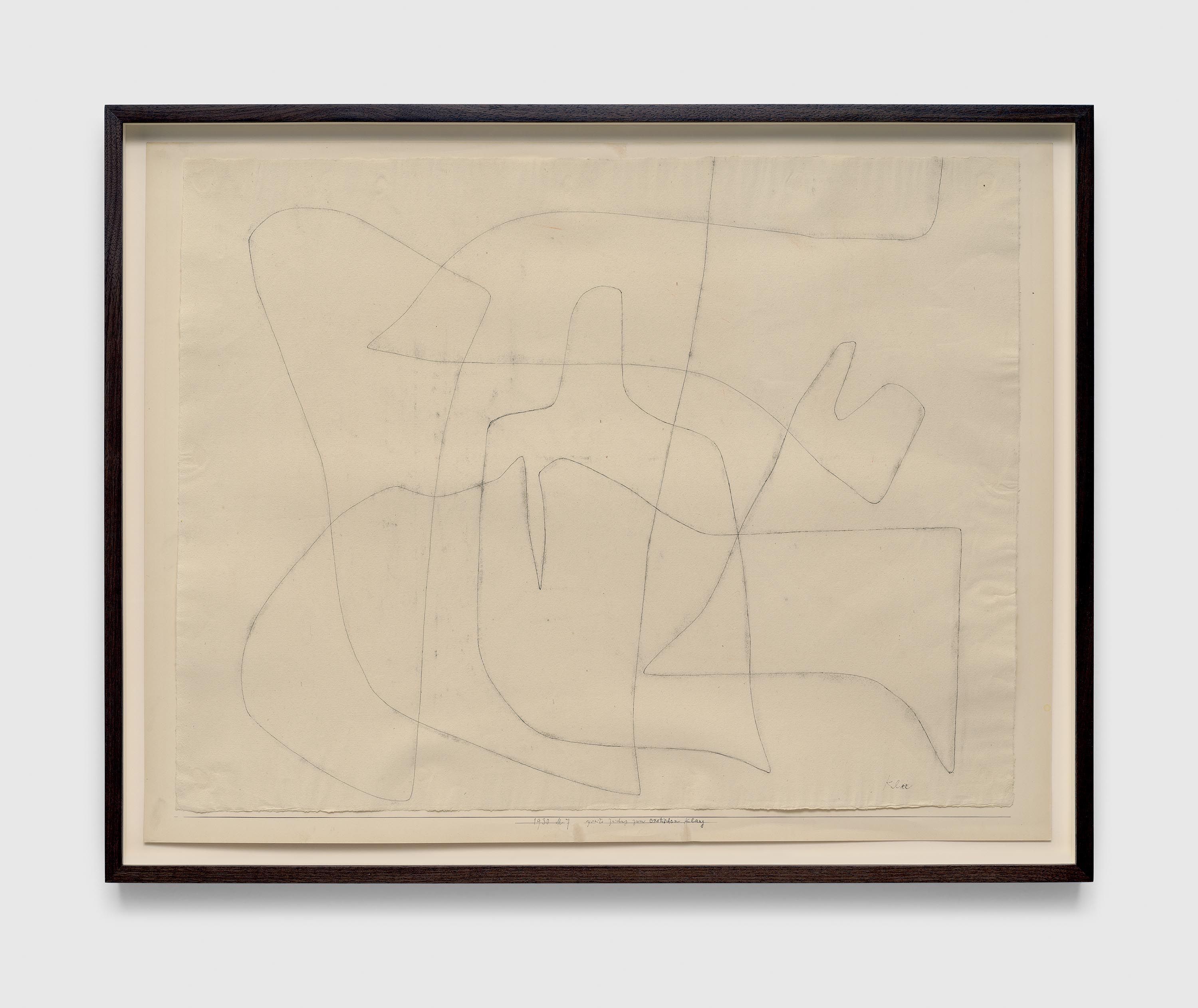 A work on paper by Paul Klee, titled zweite Zeichng. zum exotischen Klang (Second drawing for exotic harmony), dated 1930.