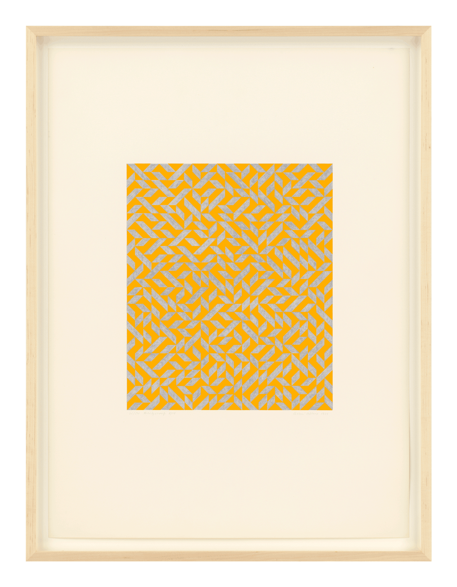 A work on paper by Anni Albers, titled W/Co, dated 1974