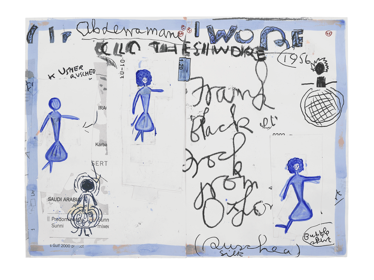 A print by Rose Wylie, titled Clothes I Wore #21, dated 2019