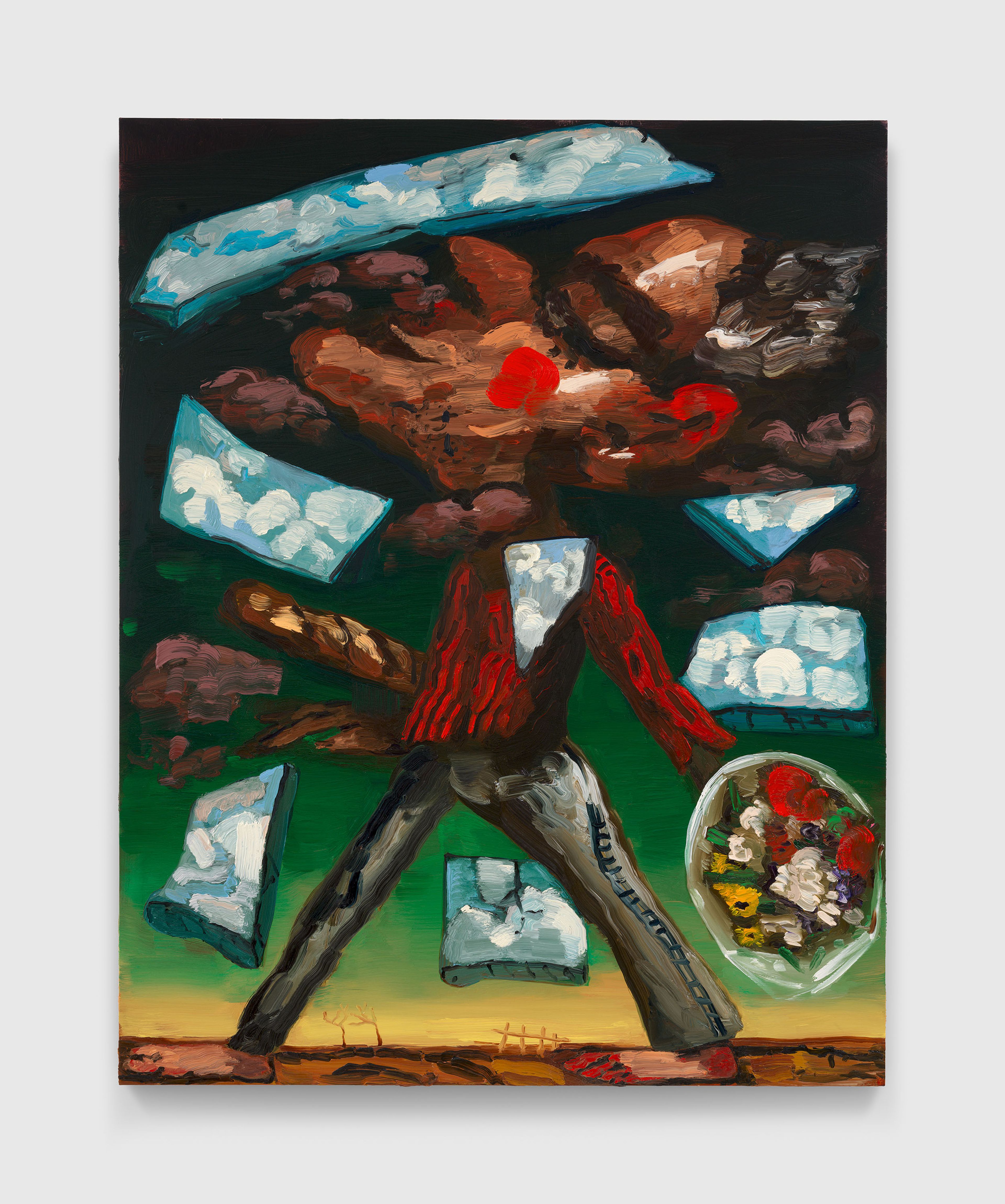 A painting by Dana Schutz, titled The Whistler, dated 2025.