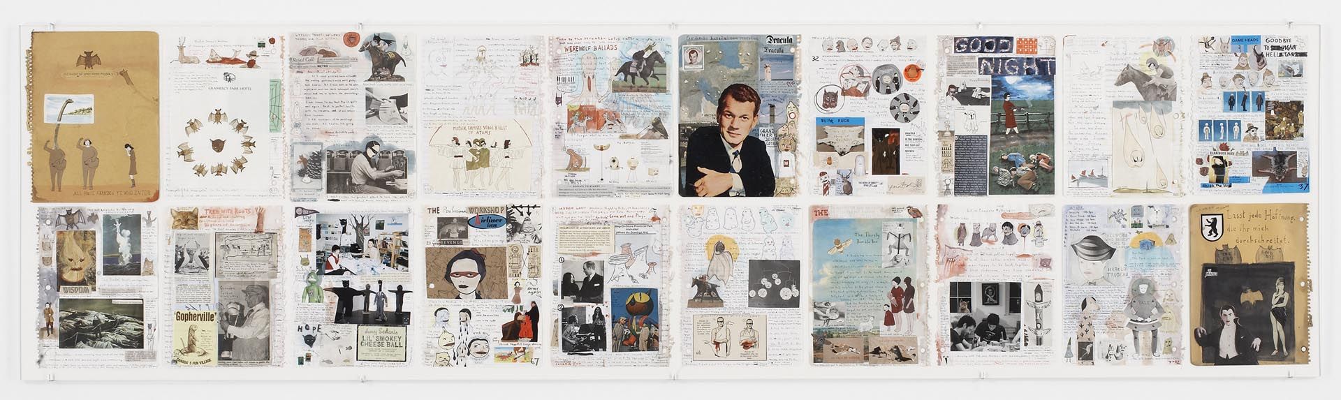 A drawing by Marcel Dzama, titled Untitled (scrap book), dated 2005.