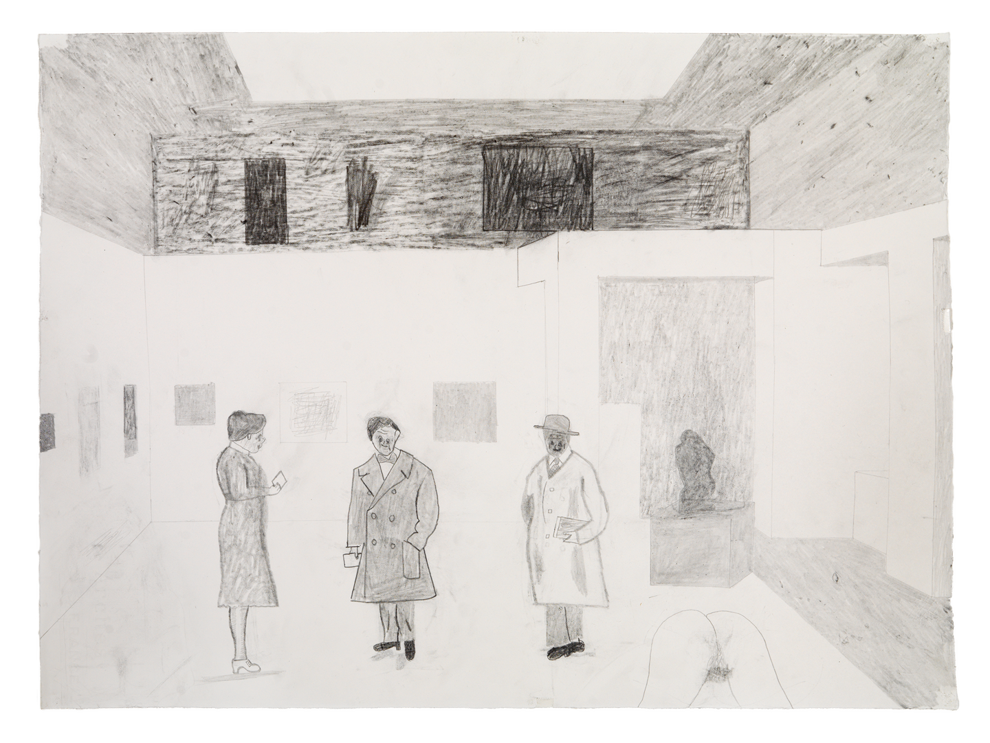 A drawing by Jockum Nordstrom, titled I skrivande stund/As I am writing this, dated 2019.