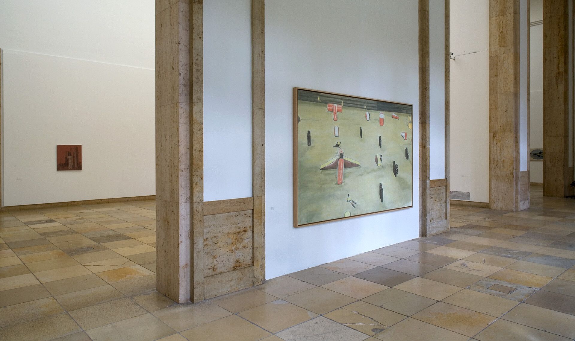 An installation view of an exhibition titled Luc Tuymans: Wenn der Frühling kommt/When Springtime is Coming, at Haus der Kunst, Munich in 2008.