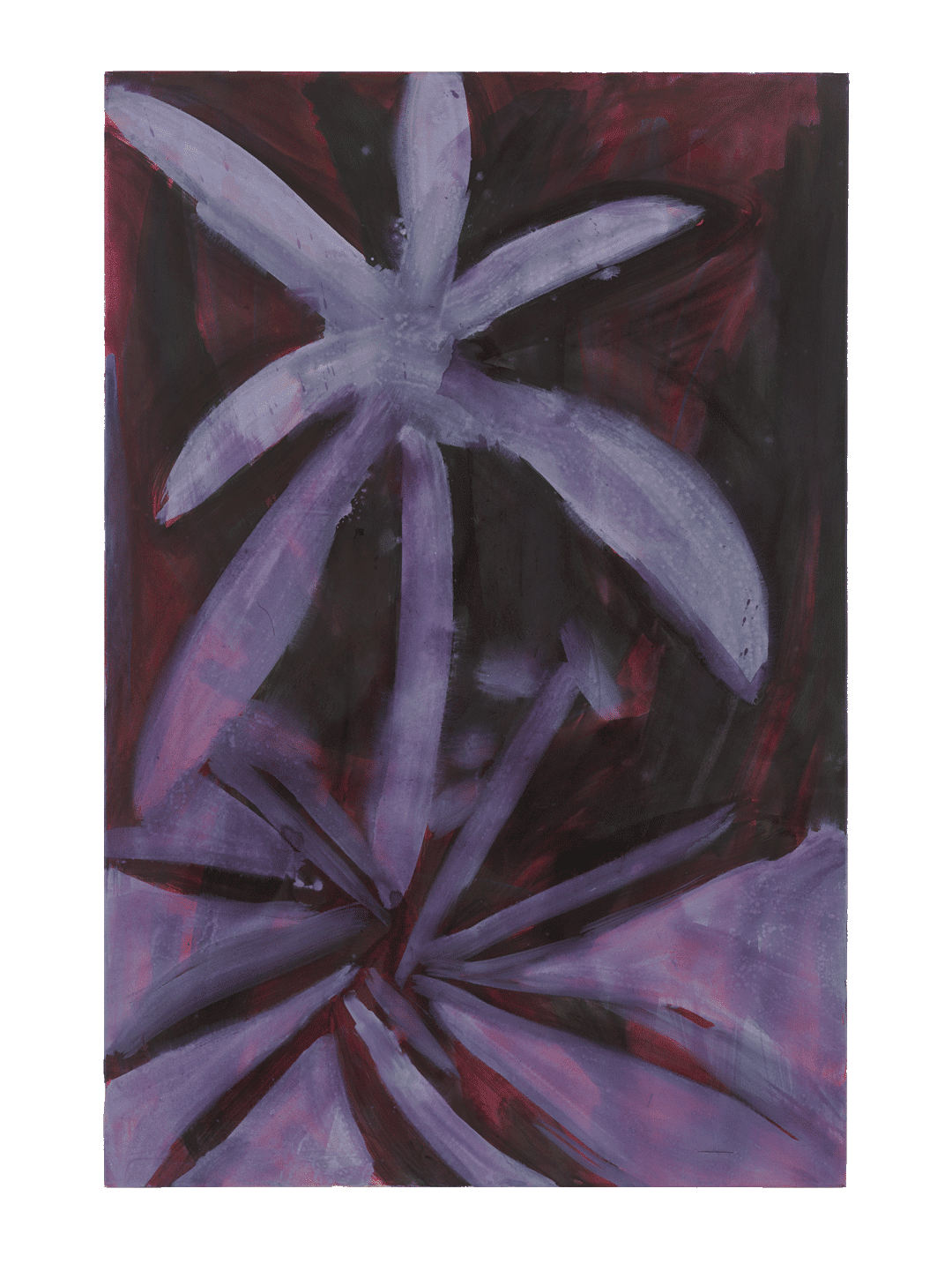A painting by Tamuna Sirbiladze, titled Flower 8, violett, dark (red), dated 2011 to 2015.