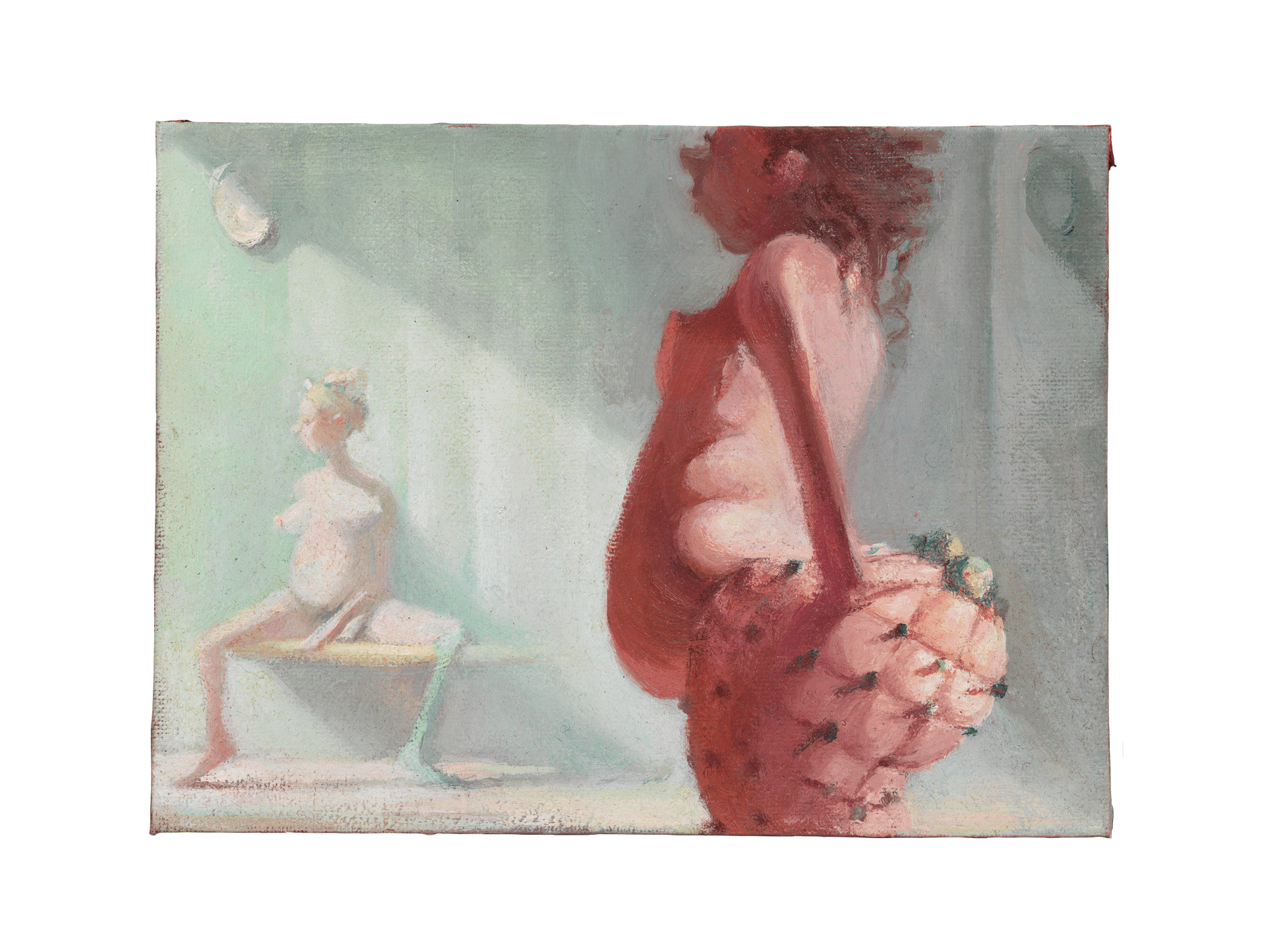 A painting by Lisa Yuskavage, titled Hamass, dated 1996.