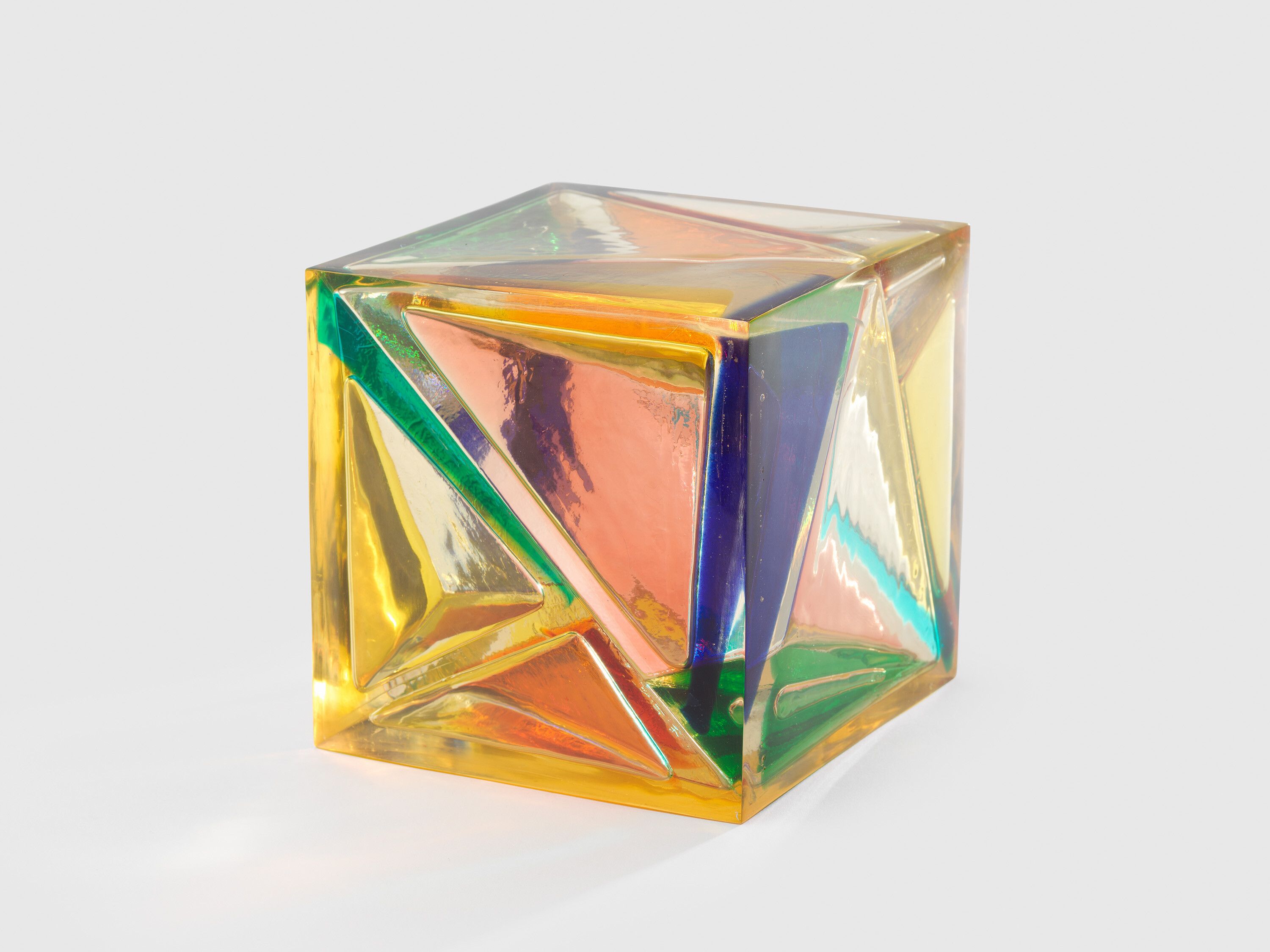 A polyester resin sculpture by Leo Amino, titled Refractional #121, dated 1978.