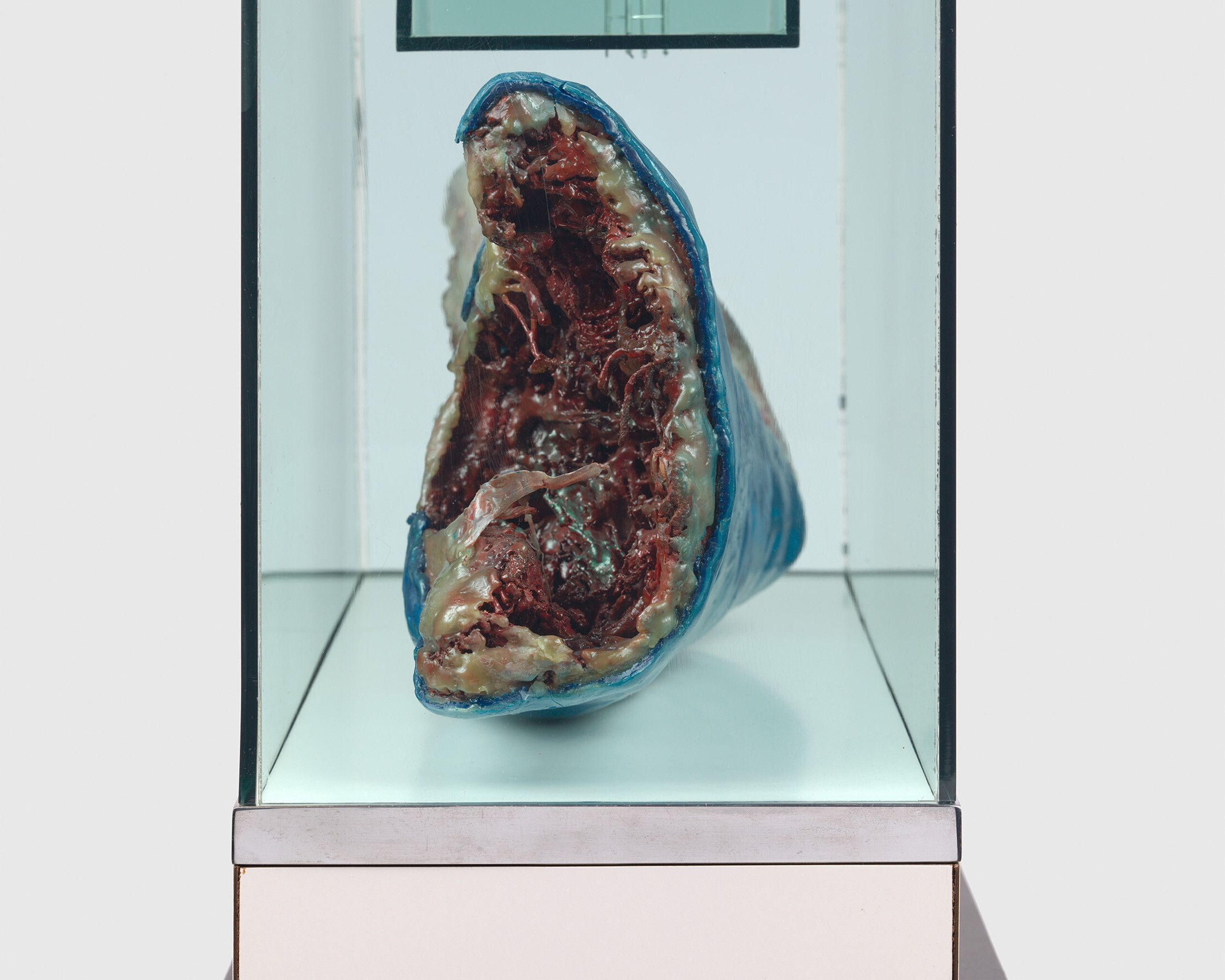 A photo of Paul Thek's Untitled (Meat Piece with Chair), dated 1966.