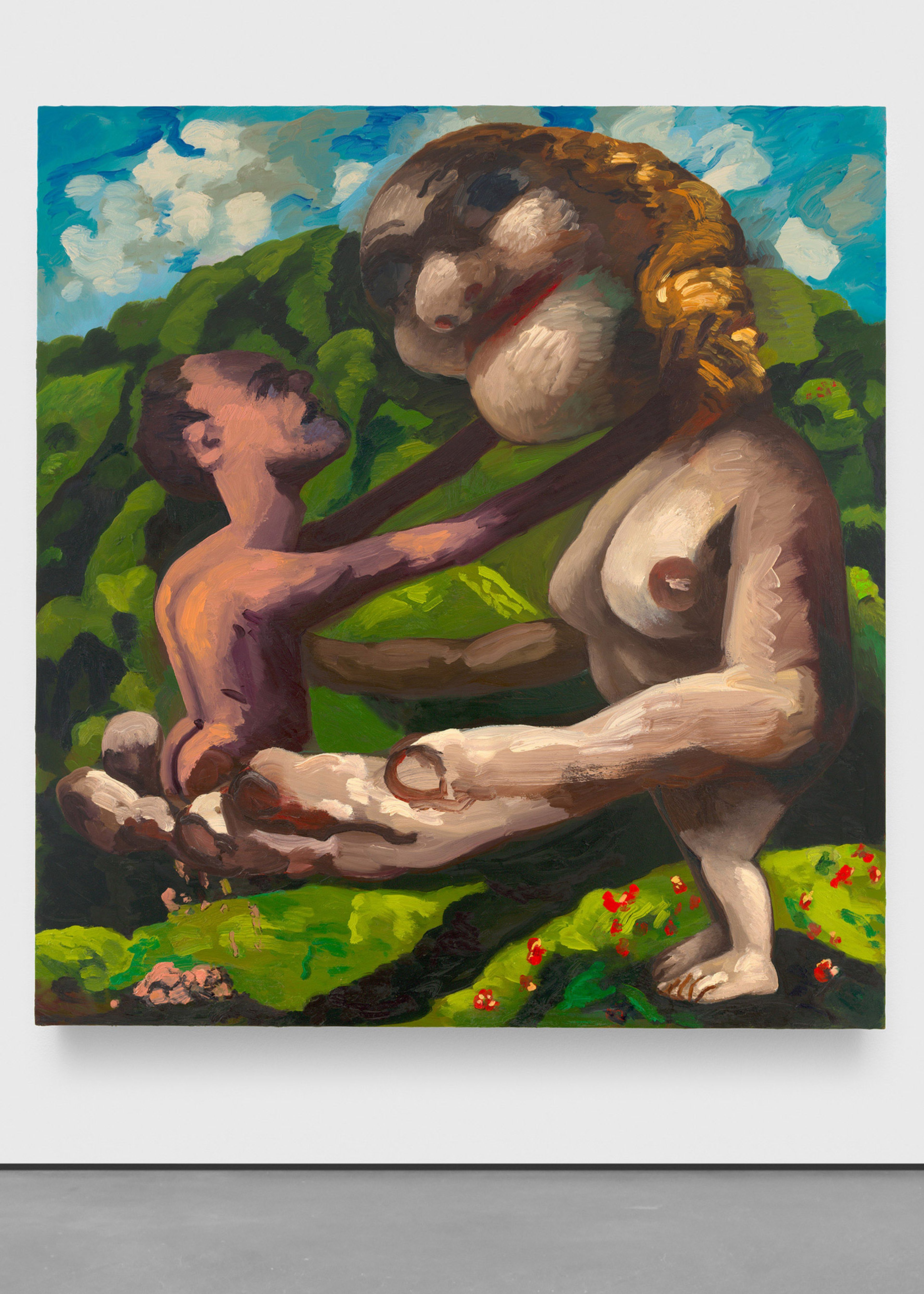 A painting by Dana Schutz, titled The Love, dated 2023.