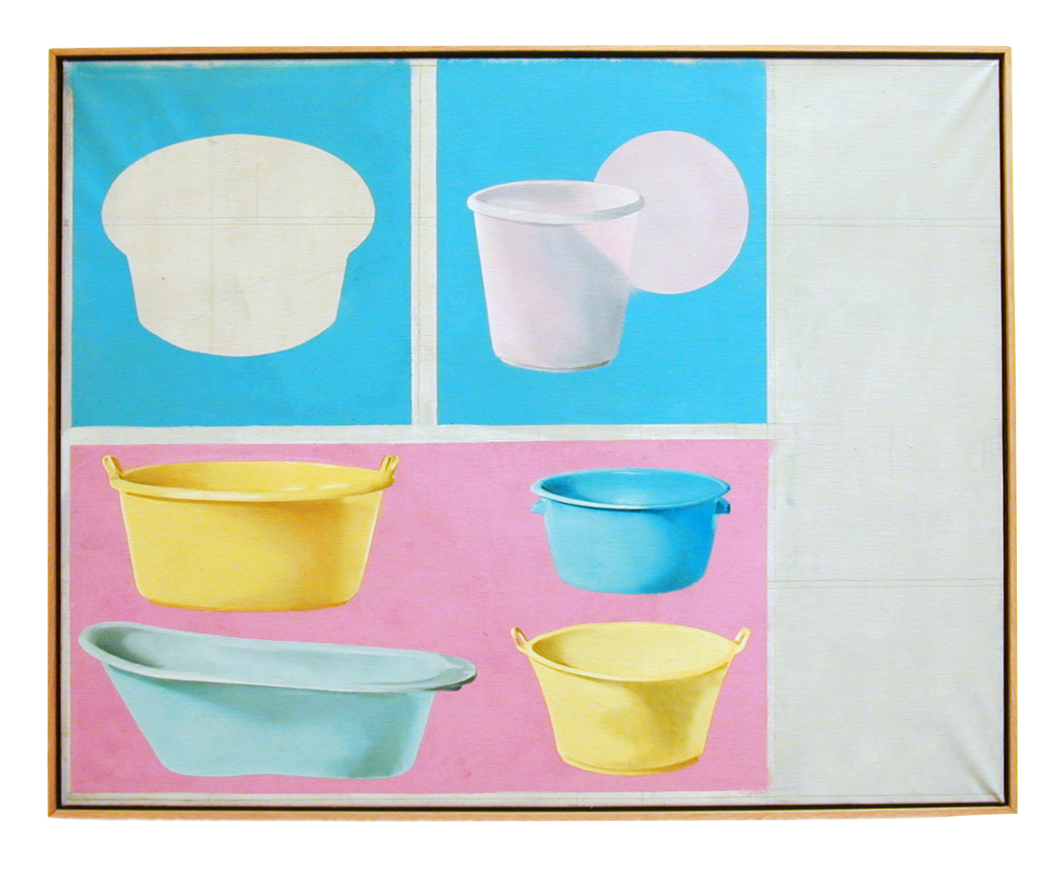 A painting by Sigmar Polke, titled Plastik-Wannen, dated 1964.