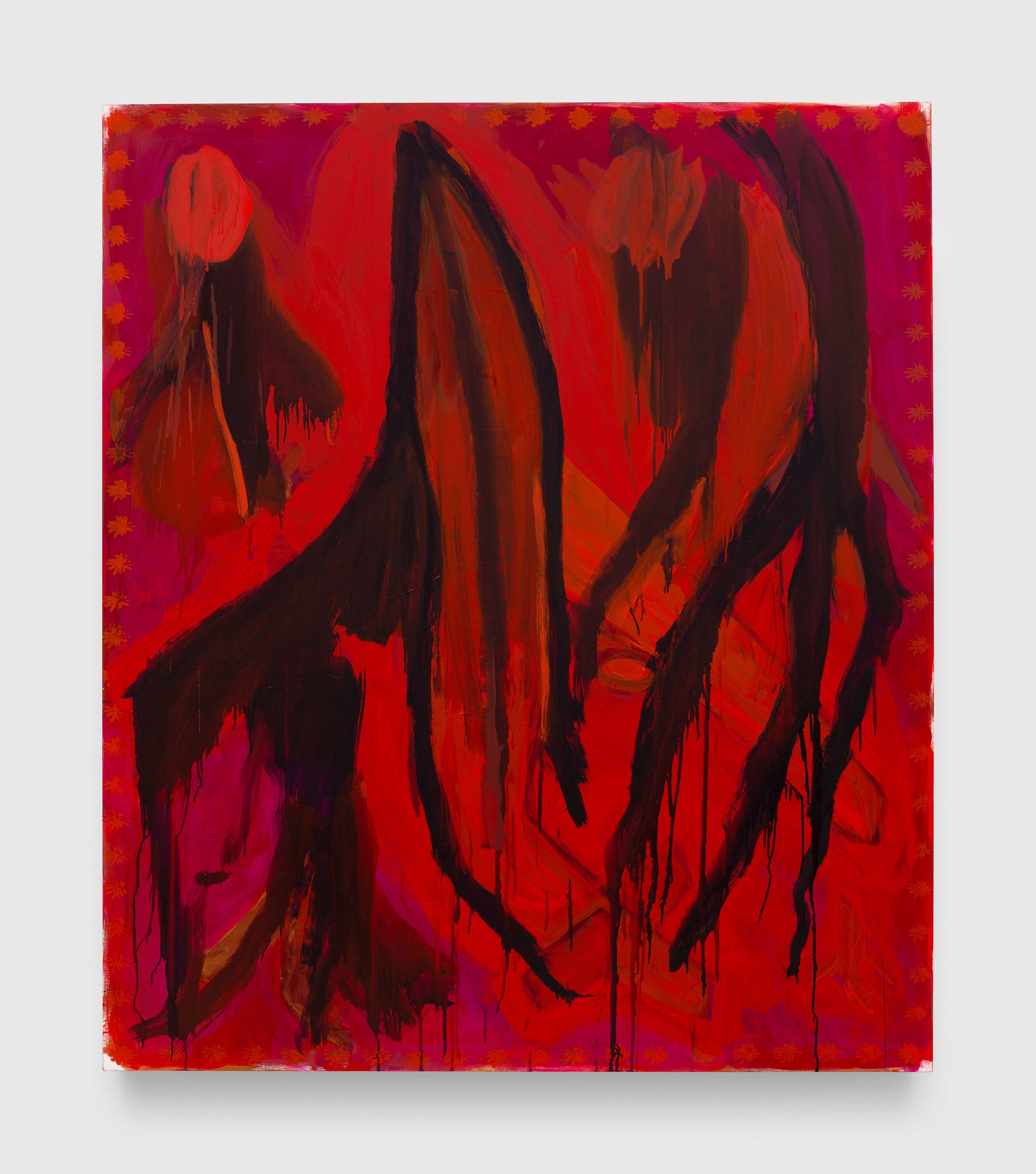 A painting by Josh Smith, titled Lightning Storm, dated 2023.
