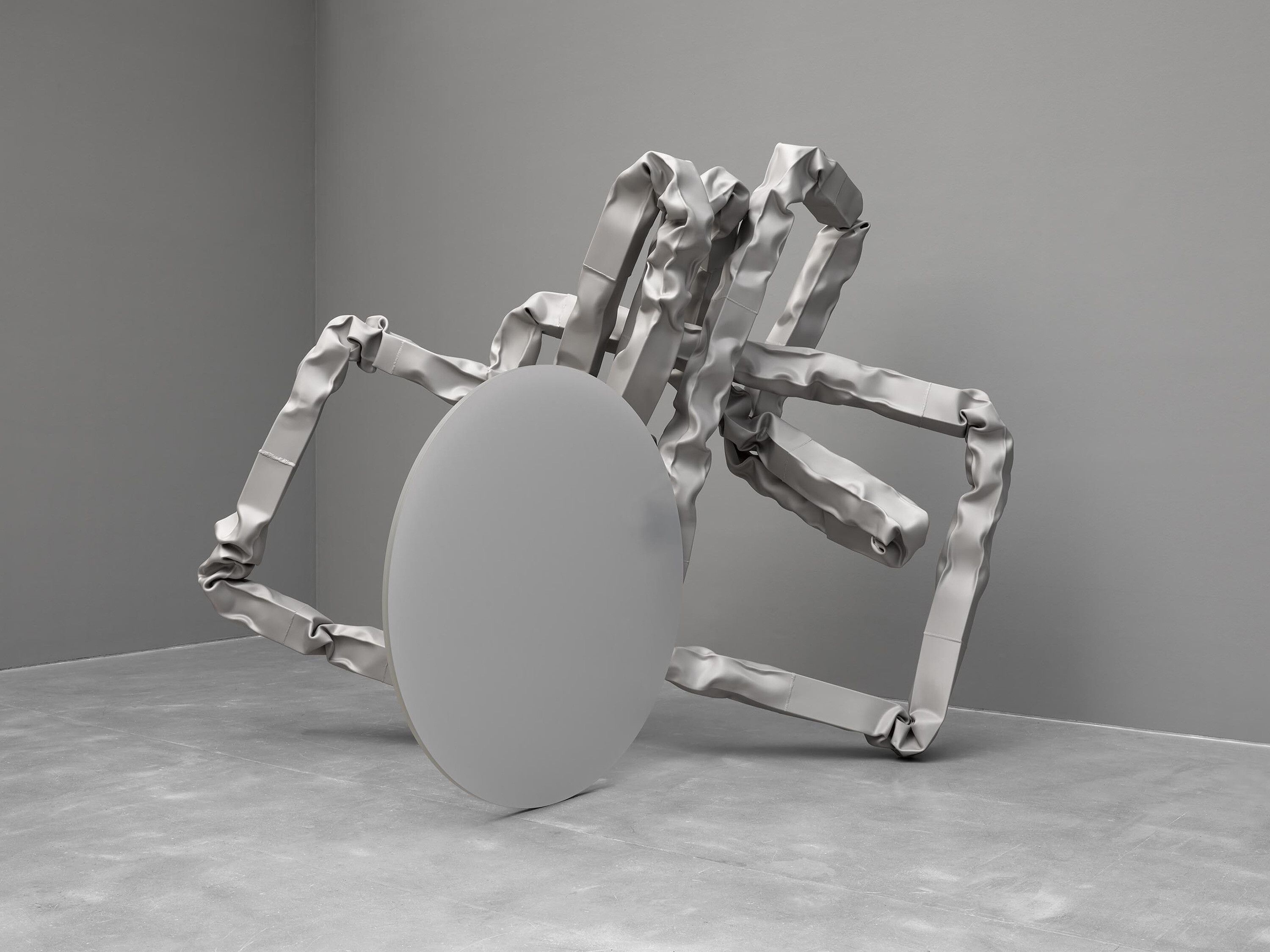 A sculpture by Carol Bove, titled Vase Face III / The Skeleton Juggling a Baby in the Central Tableau of Heaven, dated 2022.