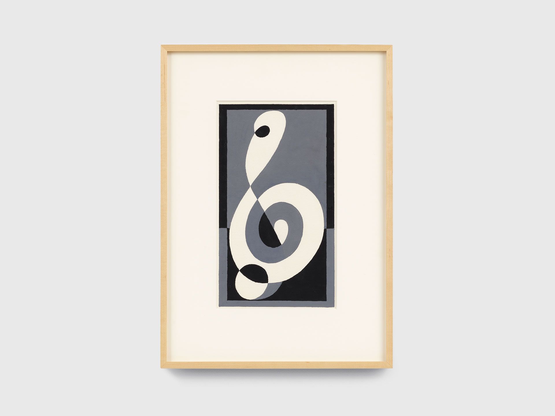 A gouache and graphite work on paper by Josef Albers, titled Treble Clef c, circa 1932 to 1935.