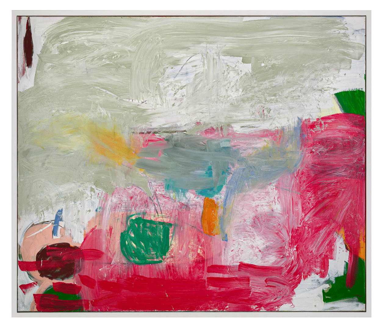A painting by Max Wade, titled Red Pan, dated 2019.
