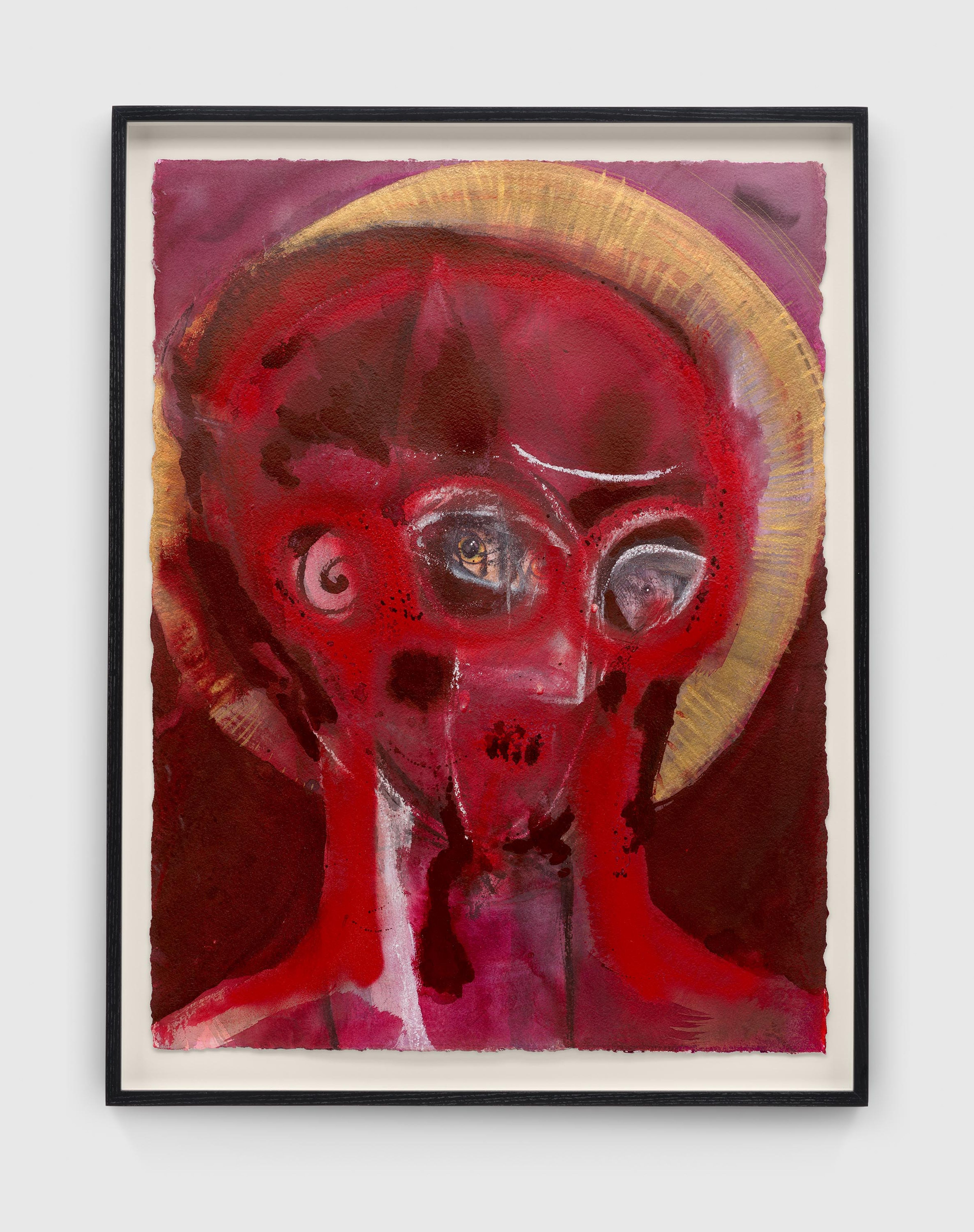 An untitled work on paper by Huma Bhabha, dated 2025.