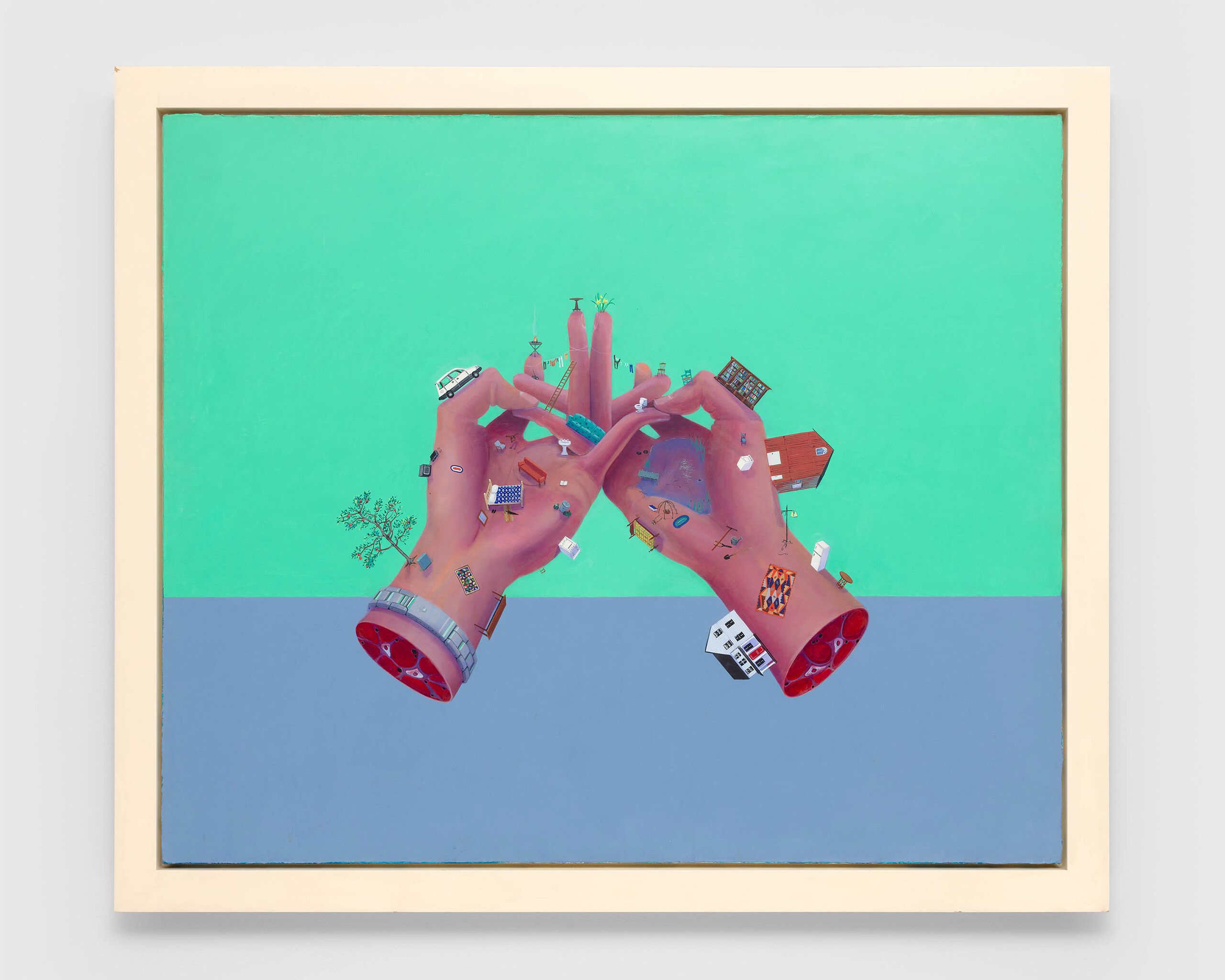 A painting by Frank Moore, titled Everything I Own II, dated 1993