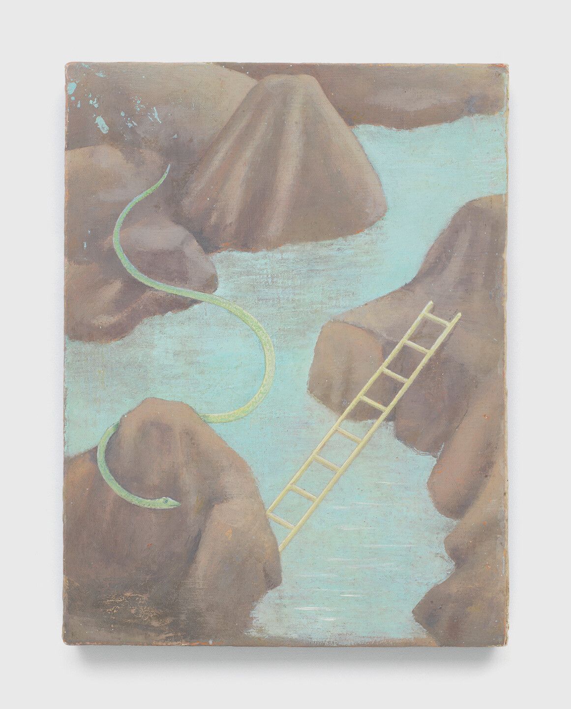 A painting by Francis Alÿs, titled Untitled (Study for 'Don't Cross the Bridge Before You Get to the River'), dated 2006-2008.
