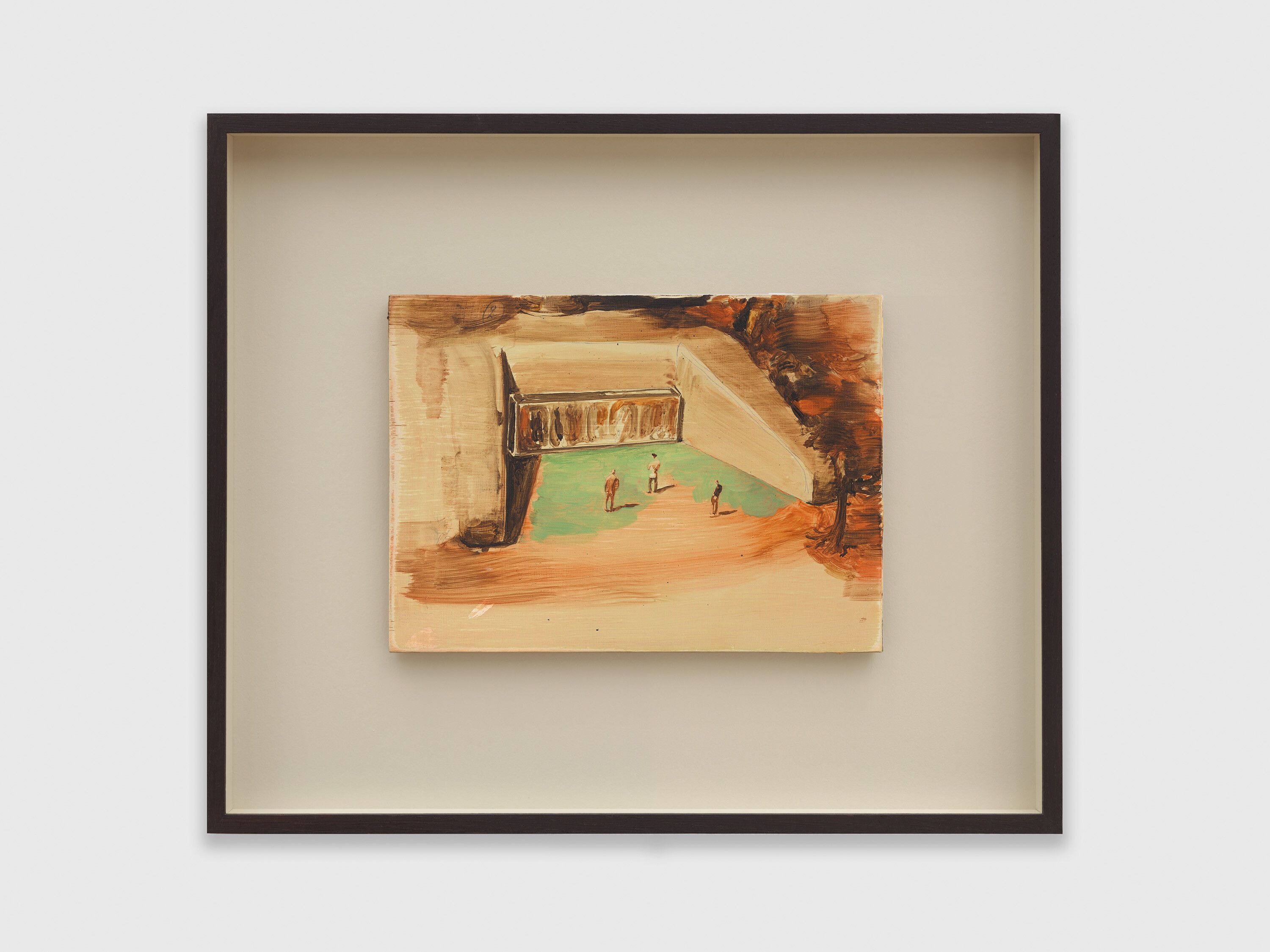 A painting by Michaël Borremans, titled Five Writers (Design for a Sculpture), dated 2021.