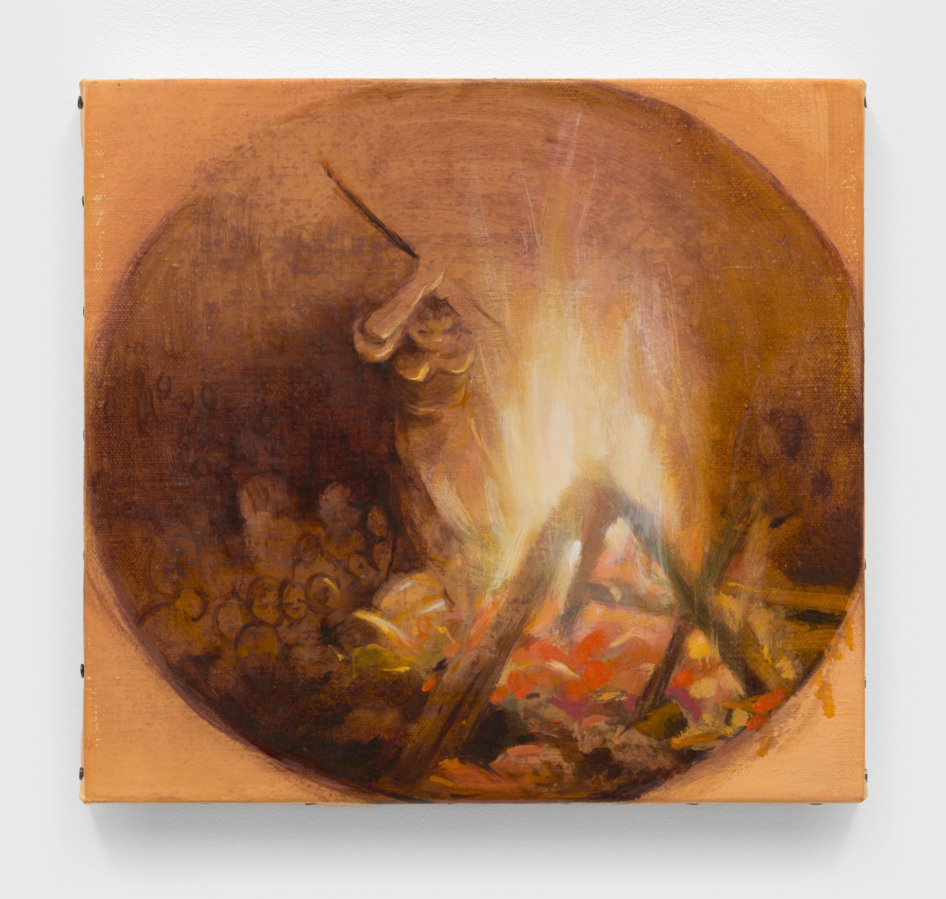 A painting by Lisa Yuskavage, titled Wee Bonfire, dated 2021.