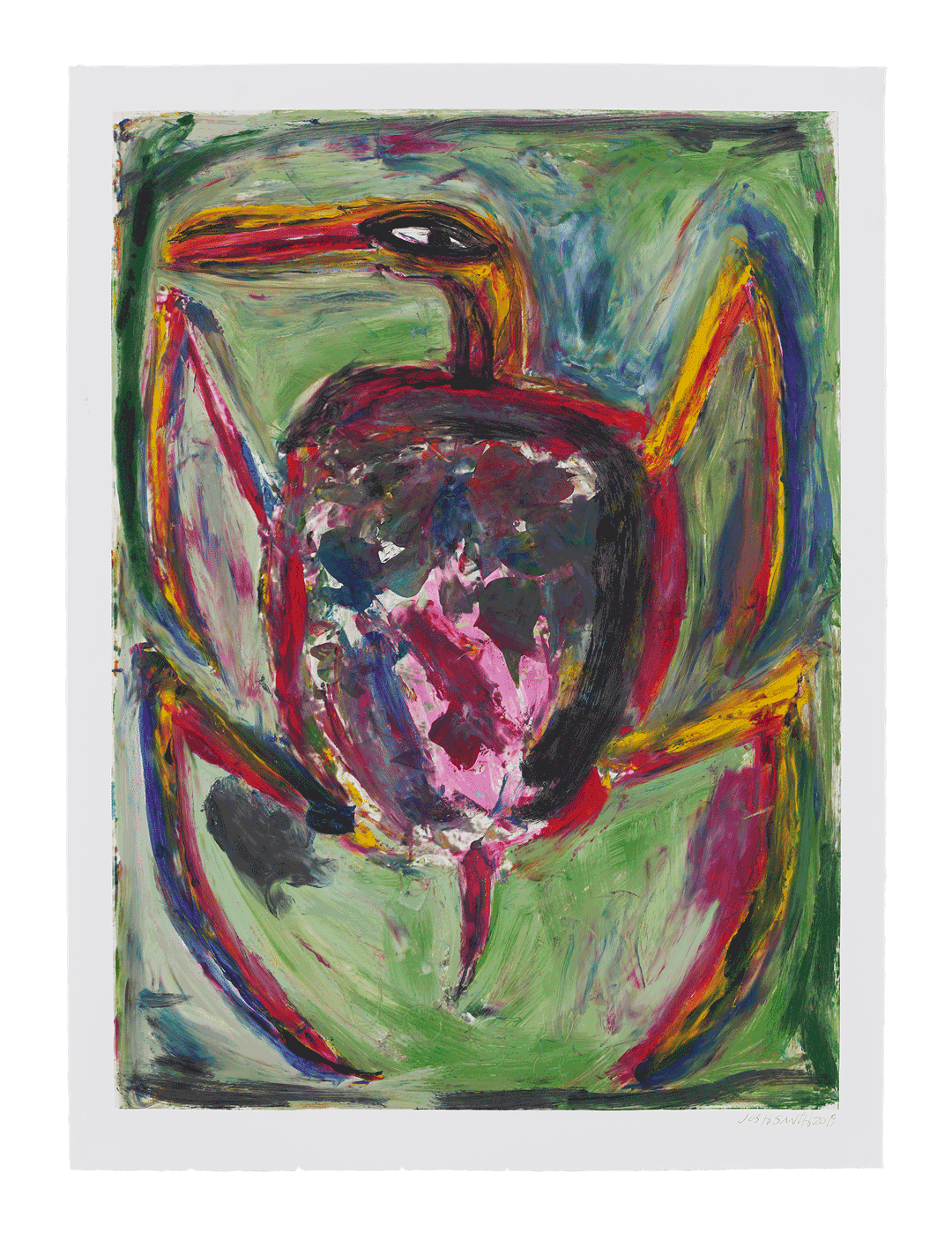 A print by Josh Smith, titled Turtle, dated 2019.