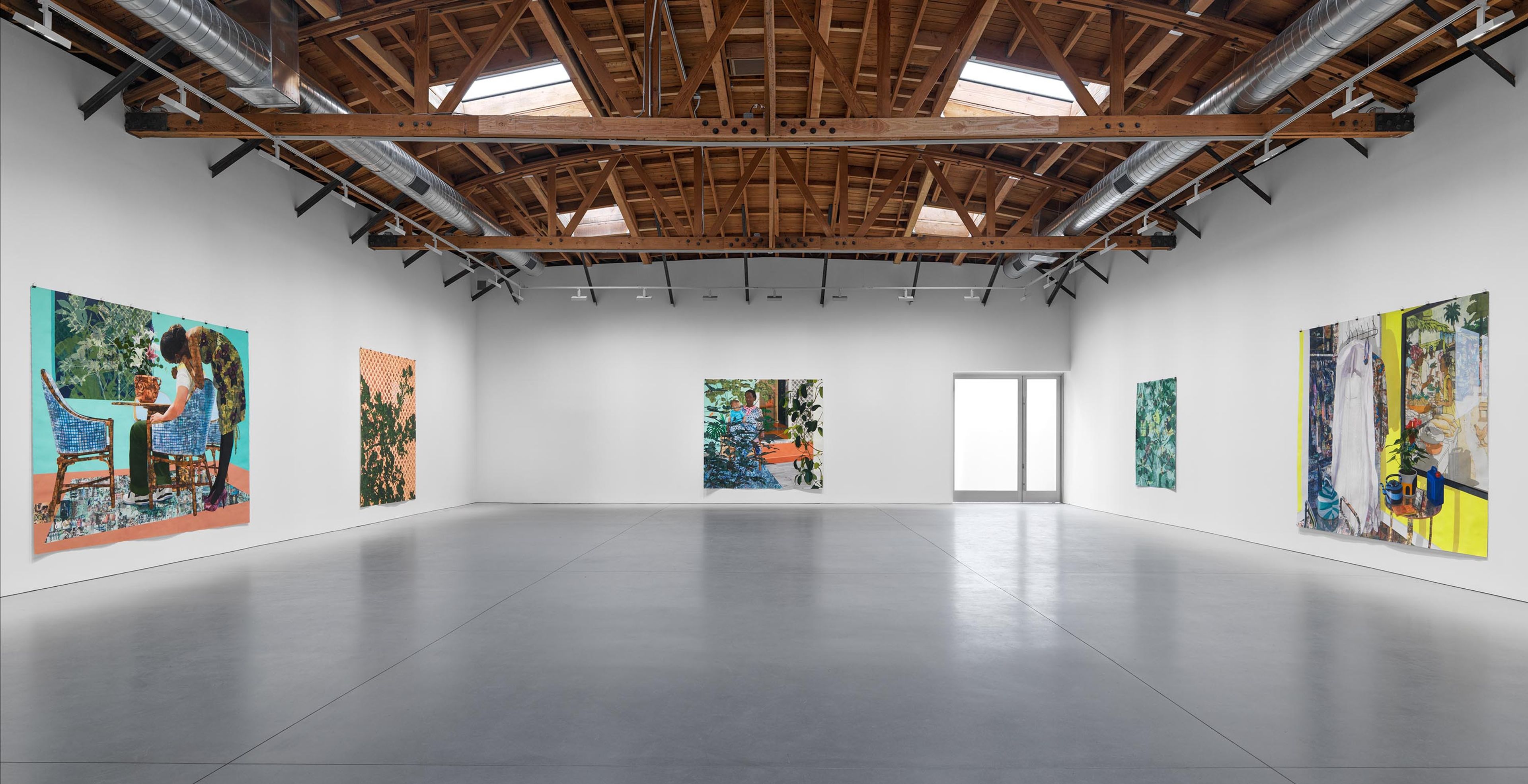 An Installation view, Njideka Akunyili Crosby: Coming Back to See Through, Again, David Zwirner, Los Angeles, 2023