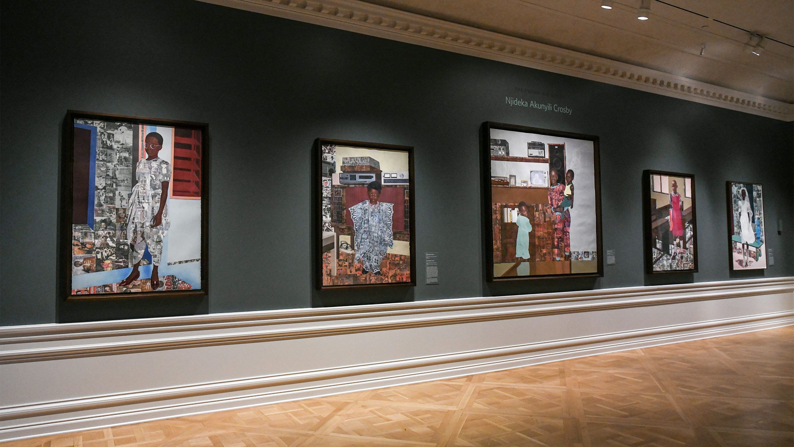 An Installation view, The Hilton Als Series: Njideka Akunyili Crosby, Huntington Library, Art Museum, and Botanical Gardens, San Marino, dated 2023
