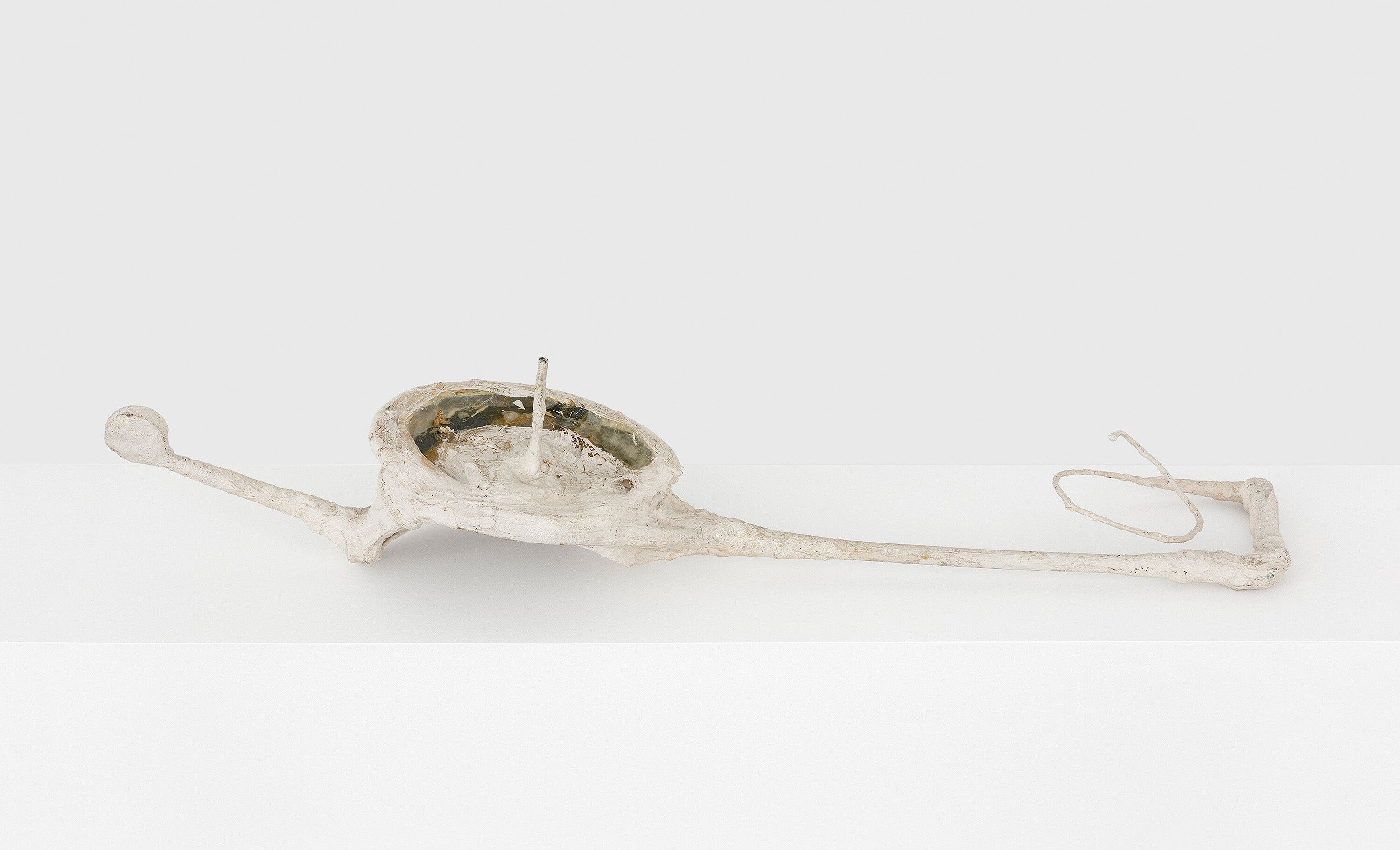 A synthetic material, plaster, and dispersion sculpture by Franz West, titled Passstück (Adaptive), dated circa 1983.