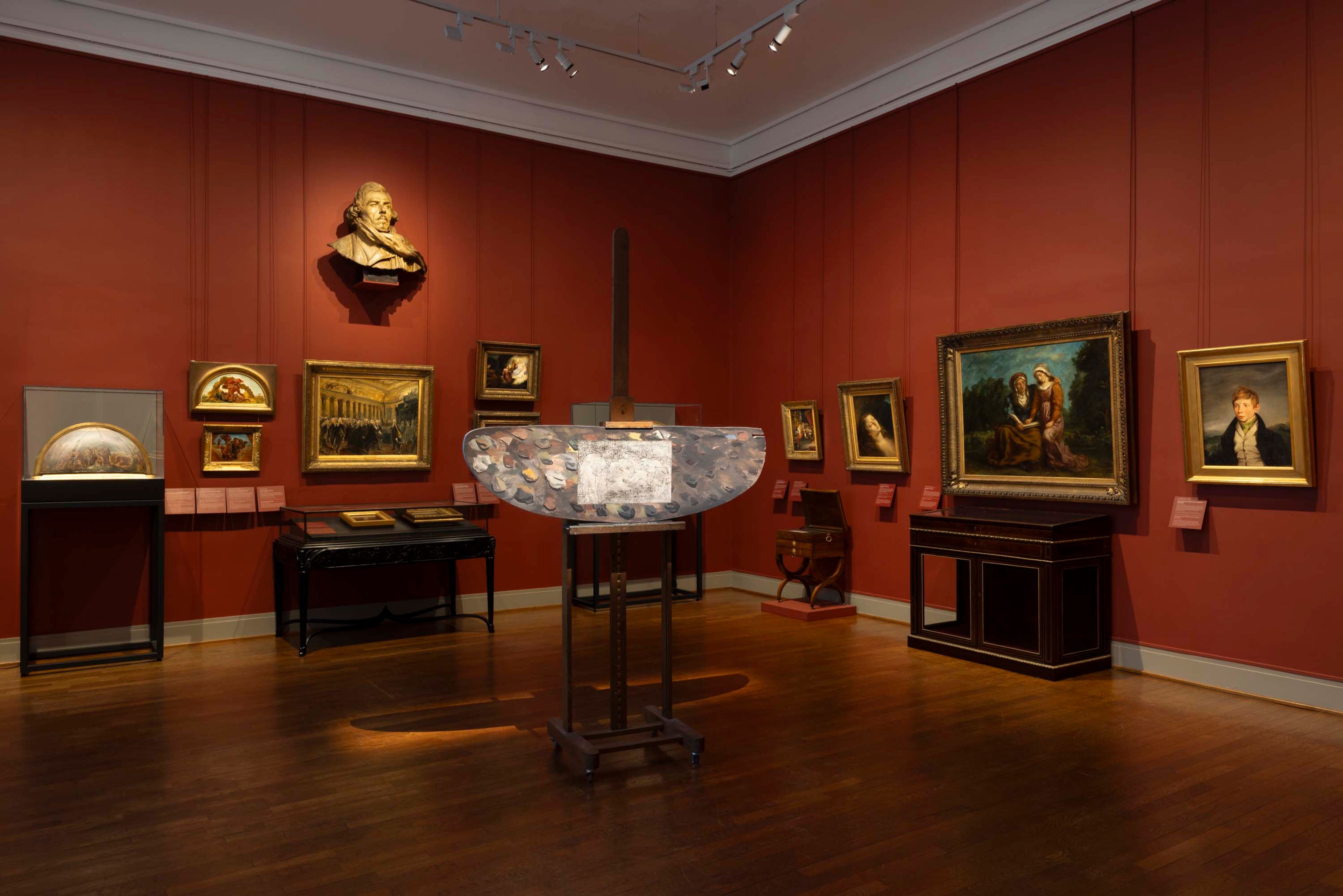 Installation view of the exhibition Nate Lowman: After Delacroix at the Musée Delacroix in Paris, France, dated 2025.