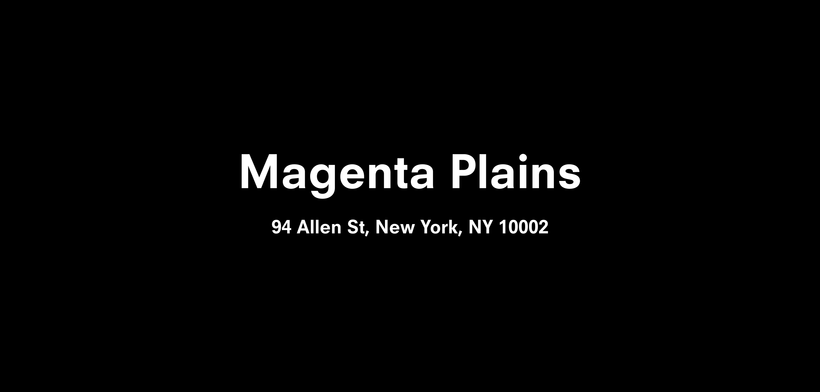 A graphic text header for Magenta Plains, dated 2020