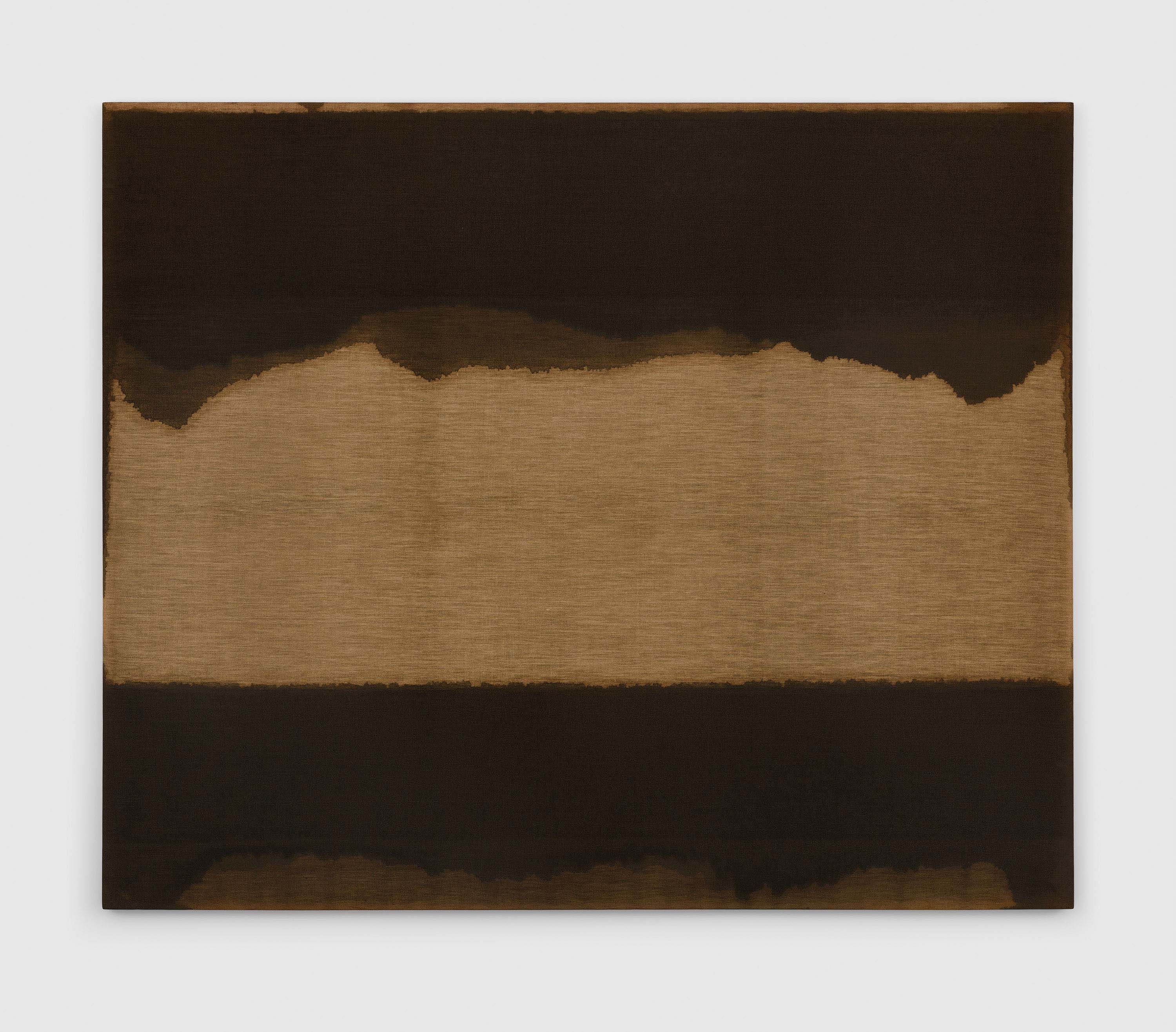 A painting by Yun Hyong-keun, titled Blue-Umber, dated 1979.