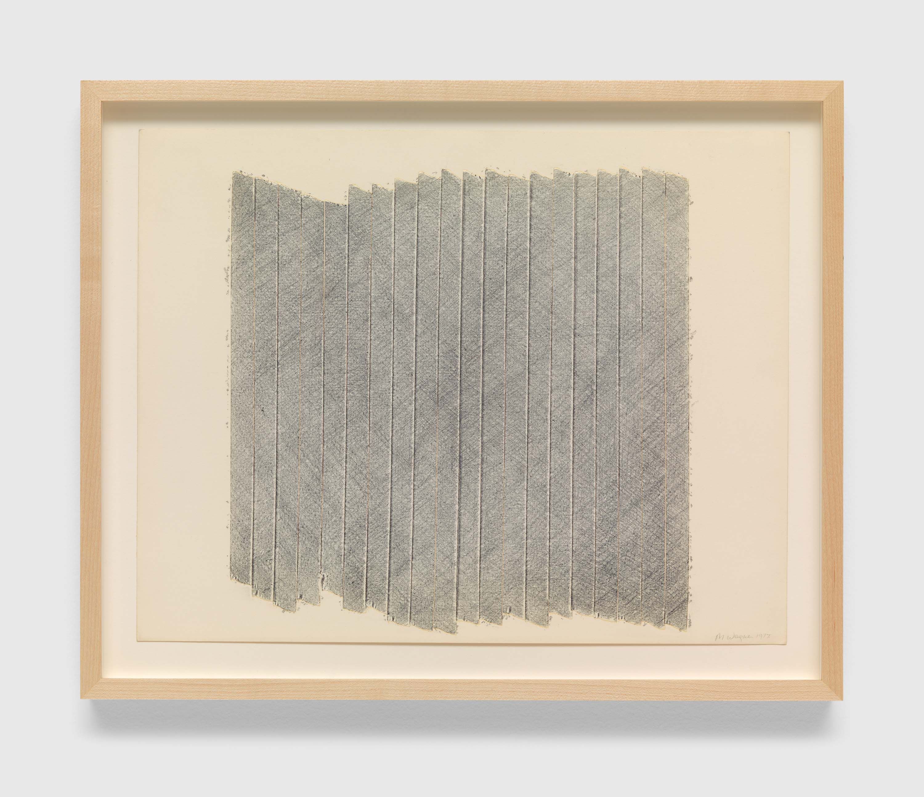 An untitled work on paper by Merrill Wagner, dated 1977.