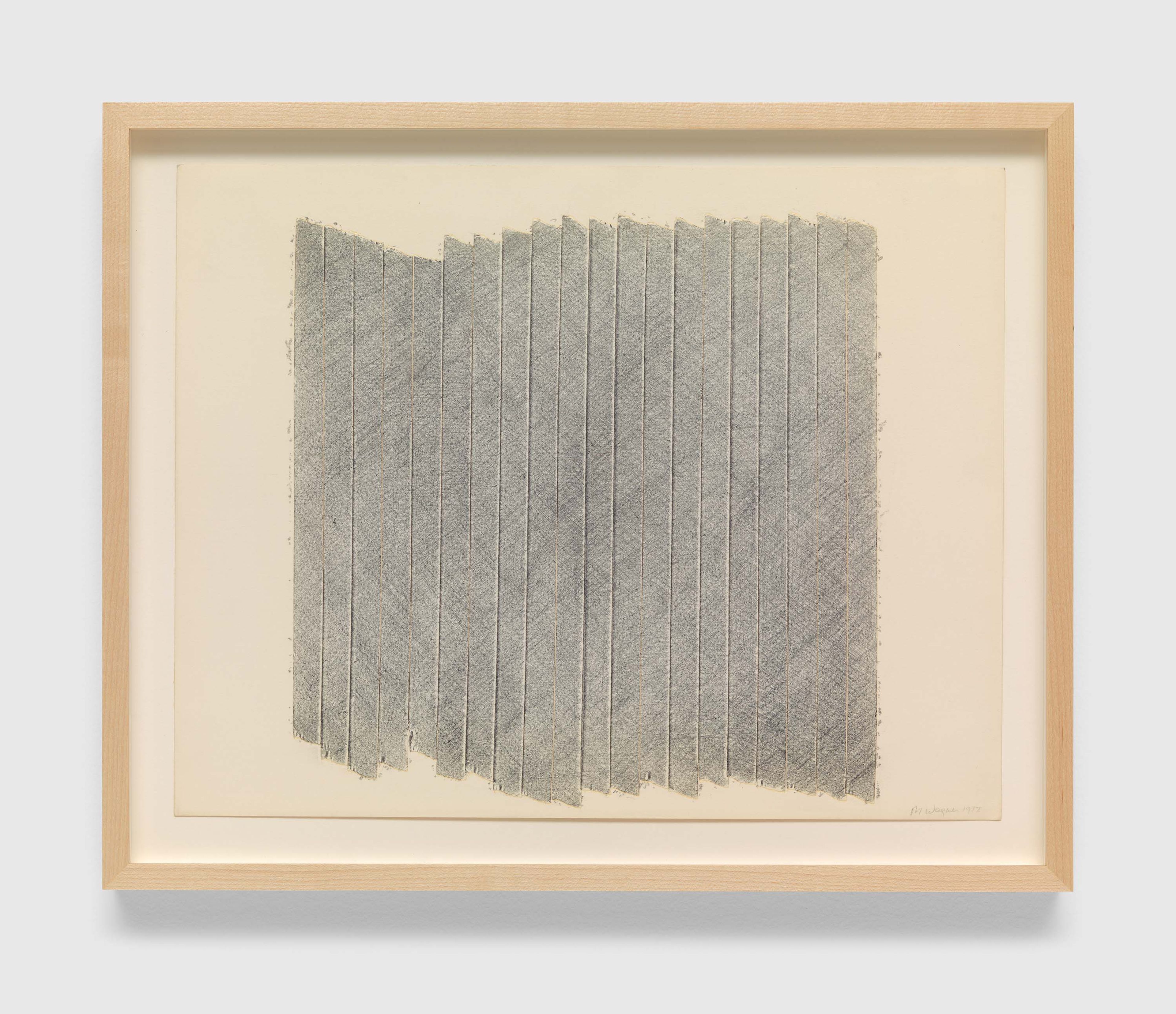 An untitled work on paper by Merrill Wagner, dated 1977.