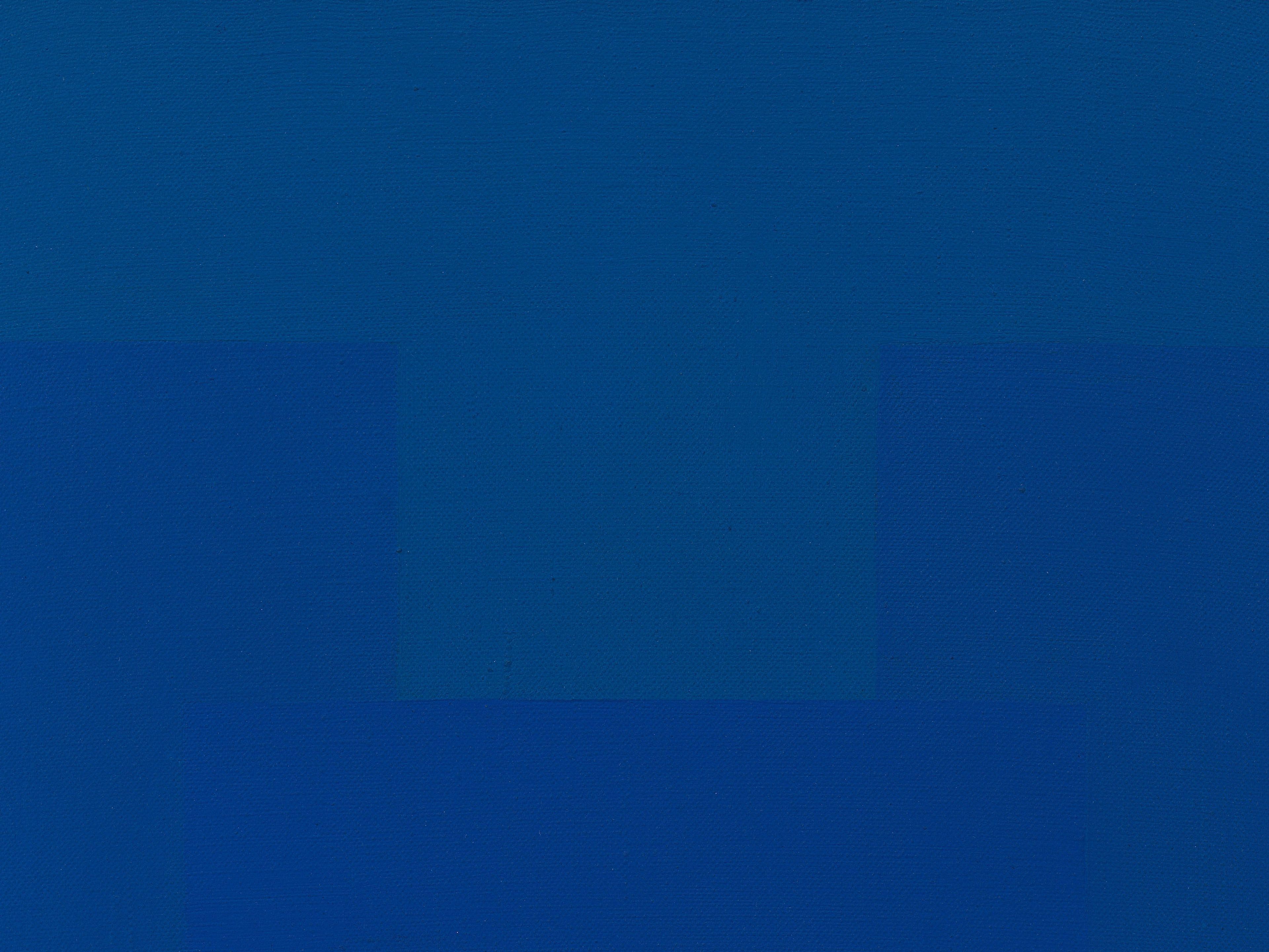 A title card for a viewing room featuring a work by Ad Reinhardt titled Abstract Painting, Blue, made in 1953.