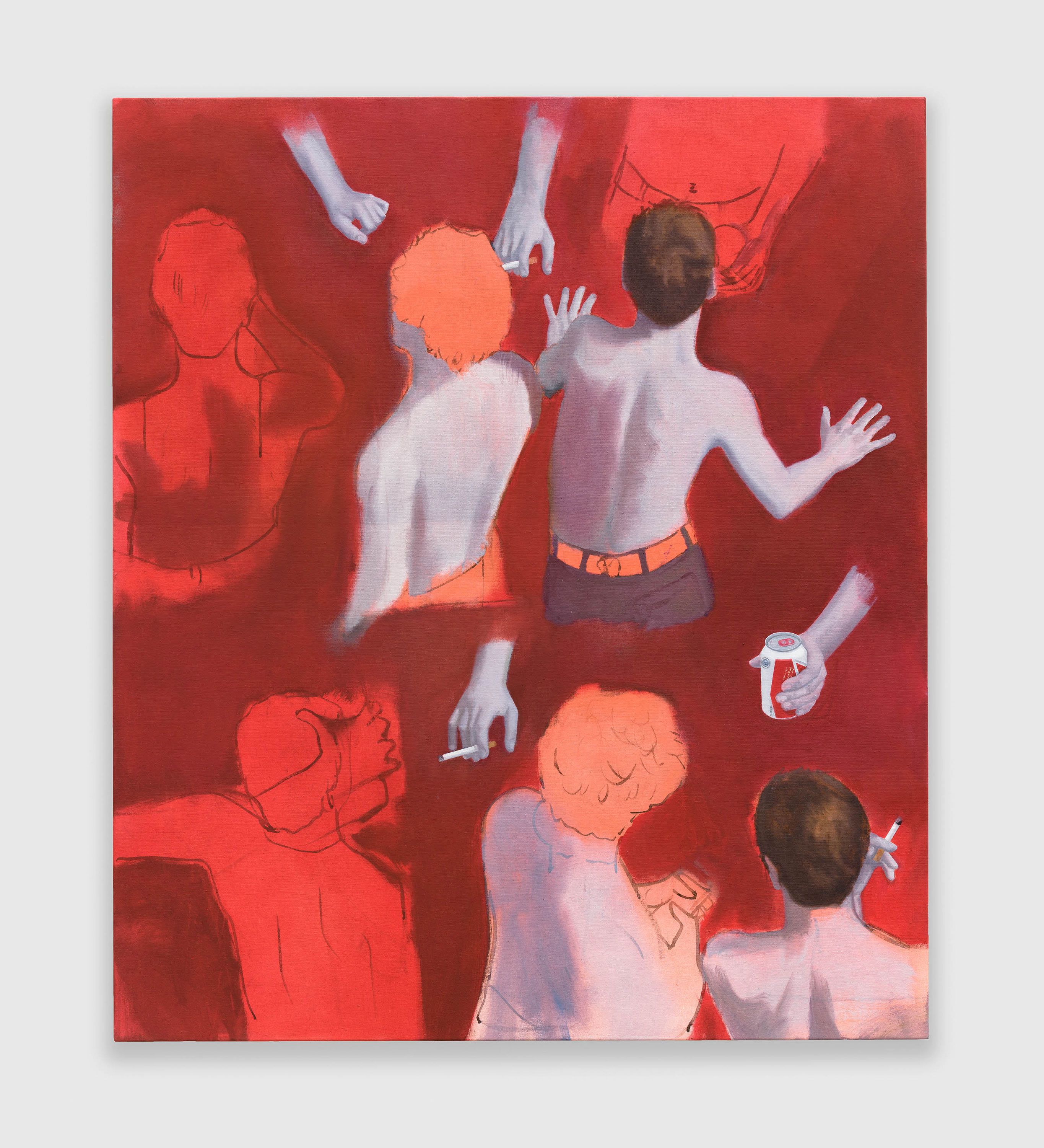 A painting by Thomas Eggerer, titled Red Miasma, dated 2014.